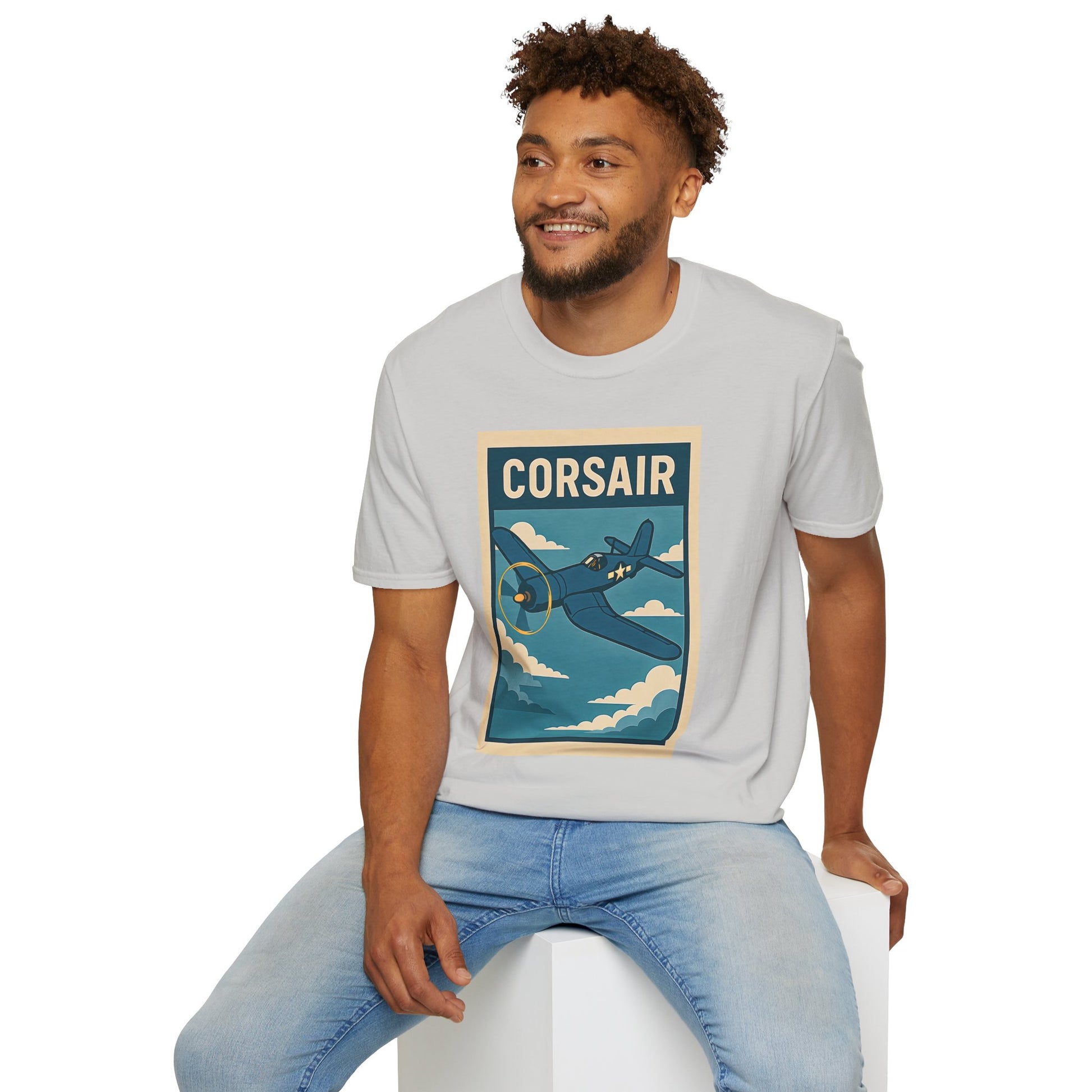 F4U Corsair Premium T-Shirt – Bent-Wing Fighter Full Graphic WWII Aviation Tee - Pilot gifts - warbird t-shirt