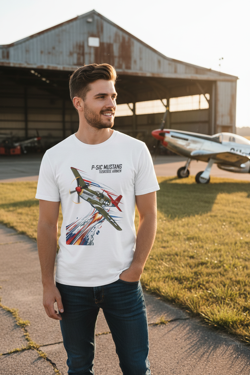 P-51C Mustang Tuskegee Airmen T-Shirt