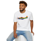 P-51 Mustang Progress Pride Airplane Silhouette T-Shirt