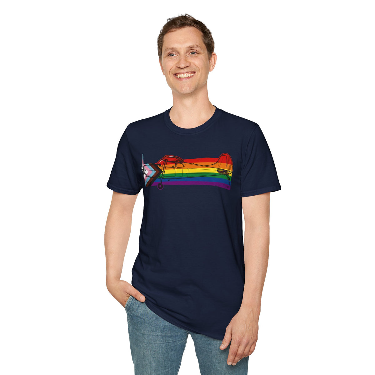Title Cessna 170 Progress Pride Vintage Airplane Ribbo T-Shirt
