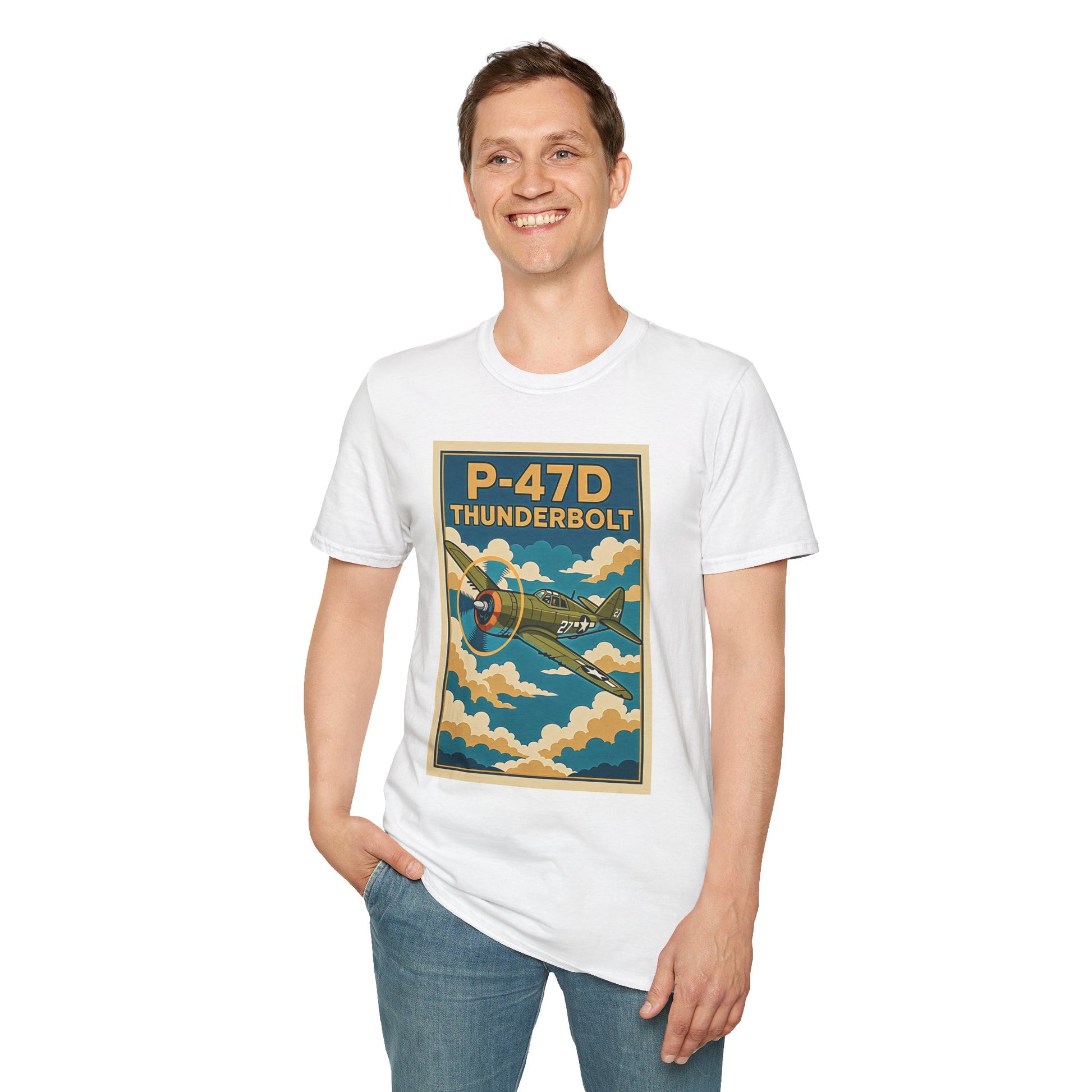 P-47D Premium T-Shirt – Thunderbolt WWII Fighter Full Graphic Aviation Tee - Pilot gifts - warbird t-shirt