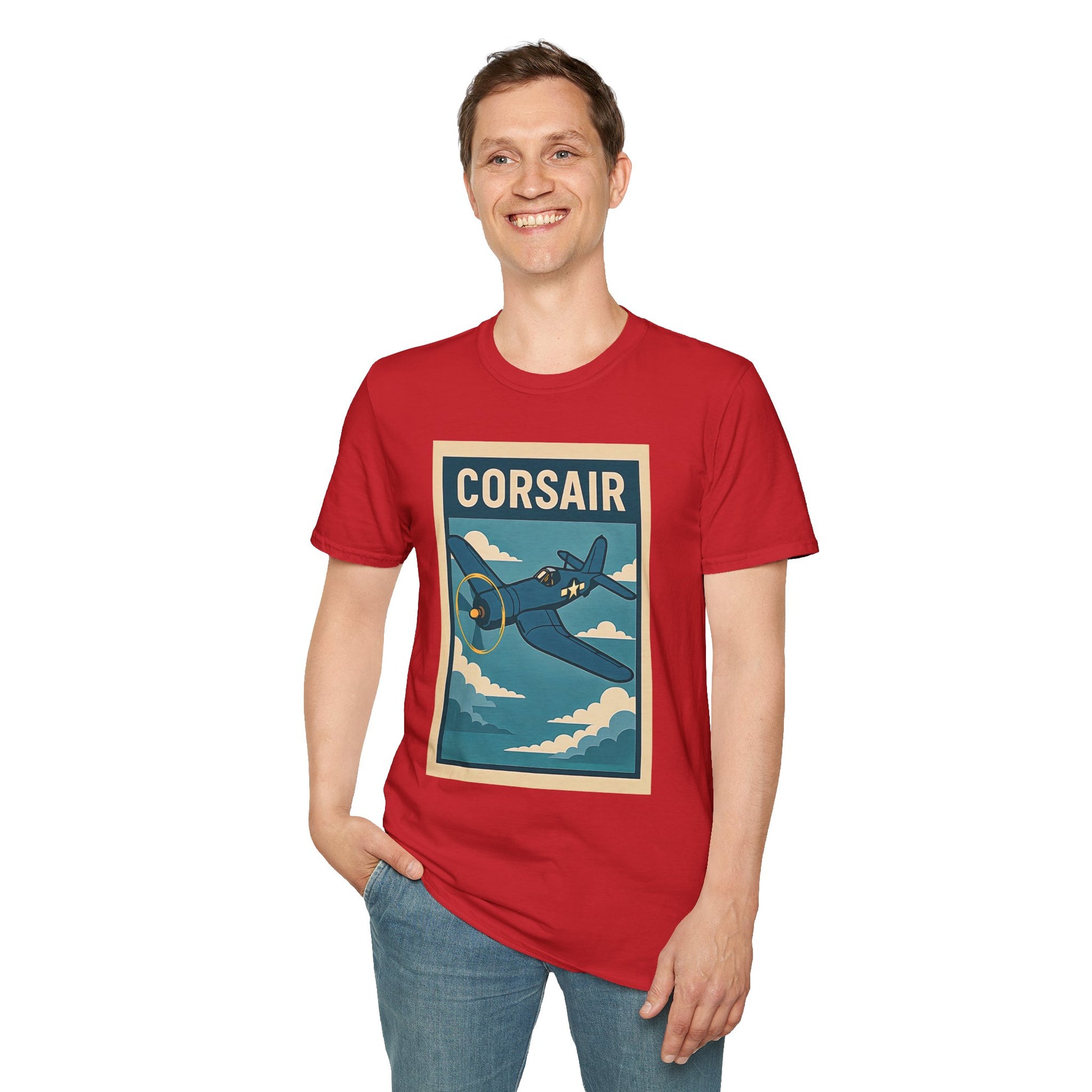 F4U Corsair Premium T-Shirt – Bent-Wing Fighter Full Graphic WWII Aviation Tee - Pilot gifts - warbird t-shirt
