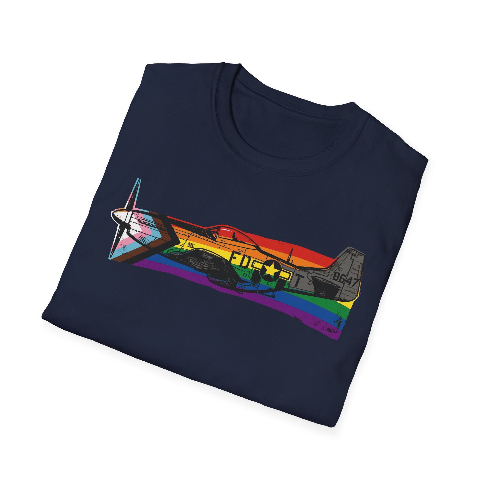 P-51 Mustang Progress Pride Vintage Warbird T-Shirt