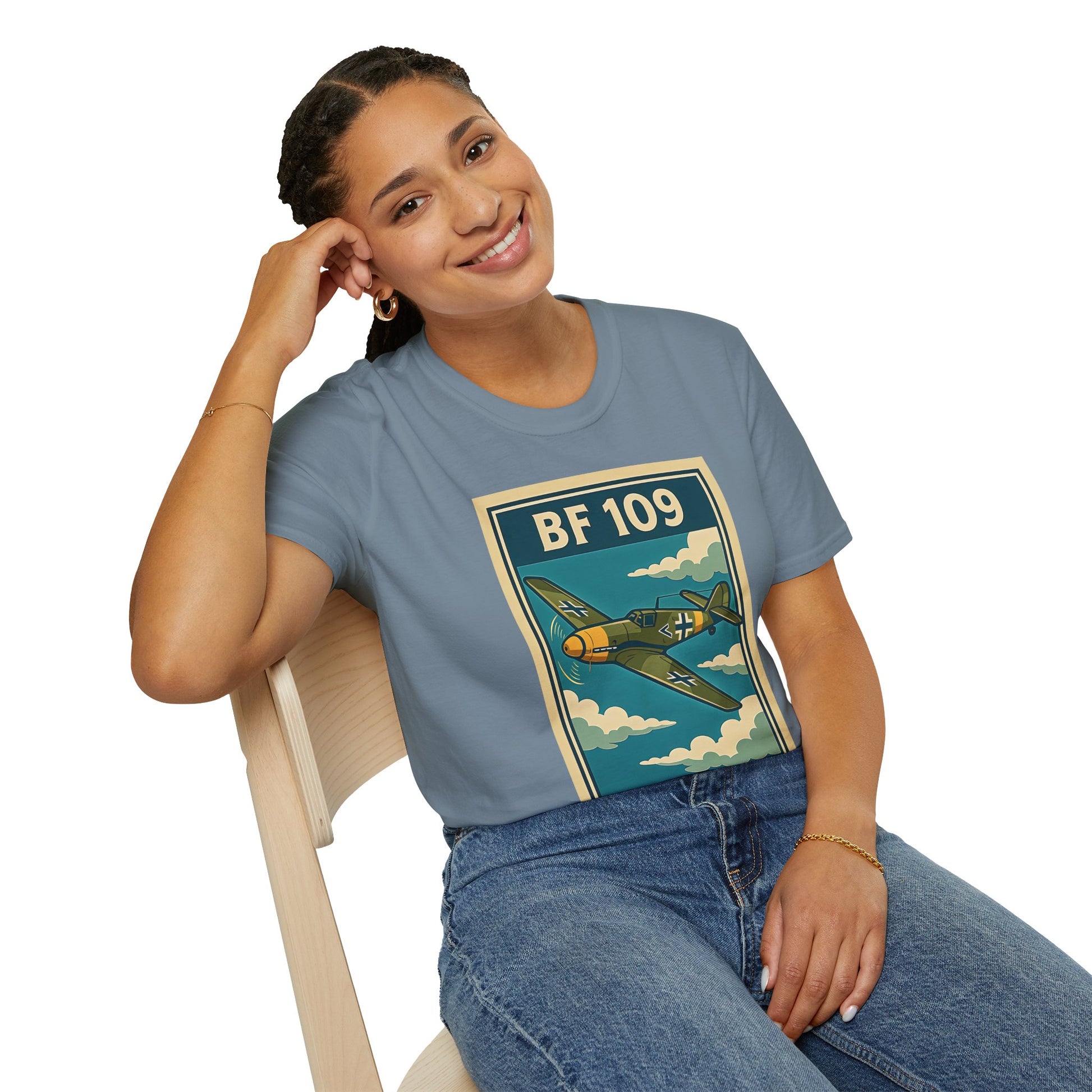 Bf 109 Premium T-Shirt – Iconic WWII Fighter Full Print Aviation Tee - Pilot gifts - warbird t-shirt