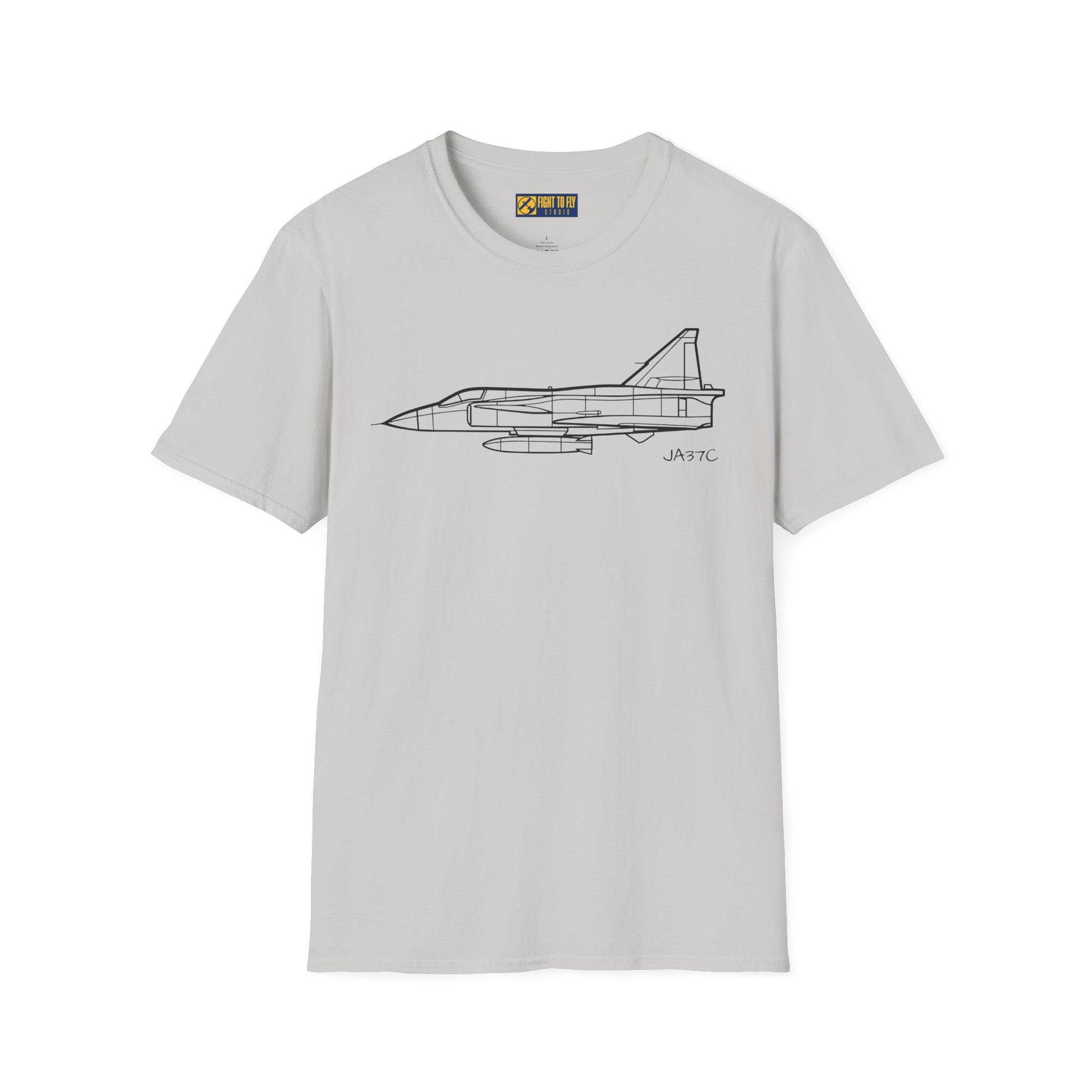 JA37C T-Shirt – JA37C Cold War Fighter Jet Side Profile Aviation Tee