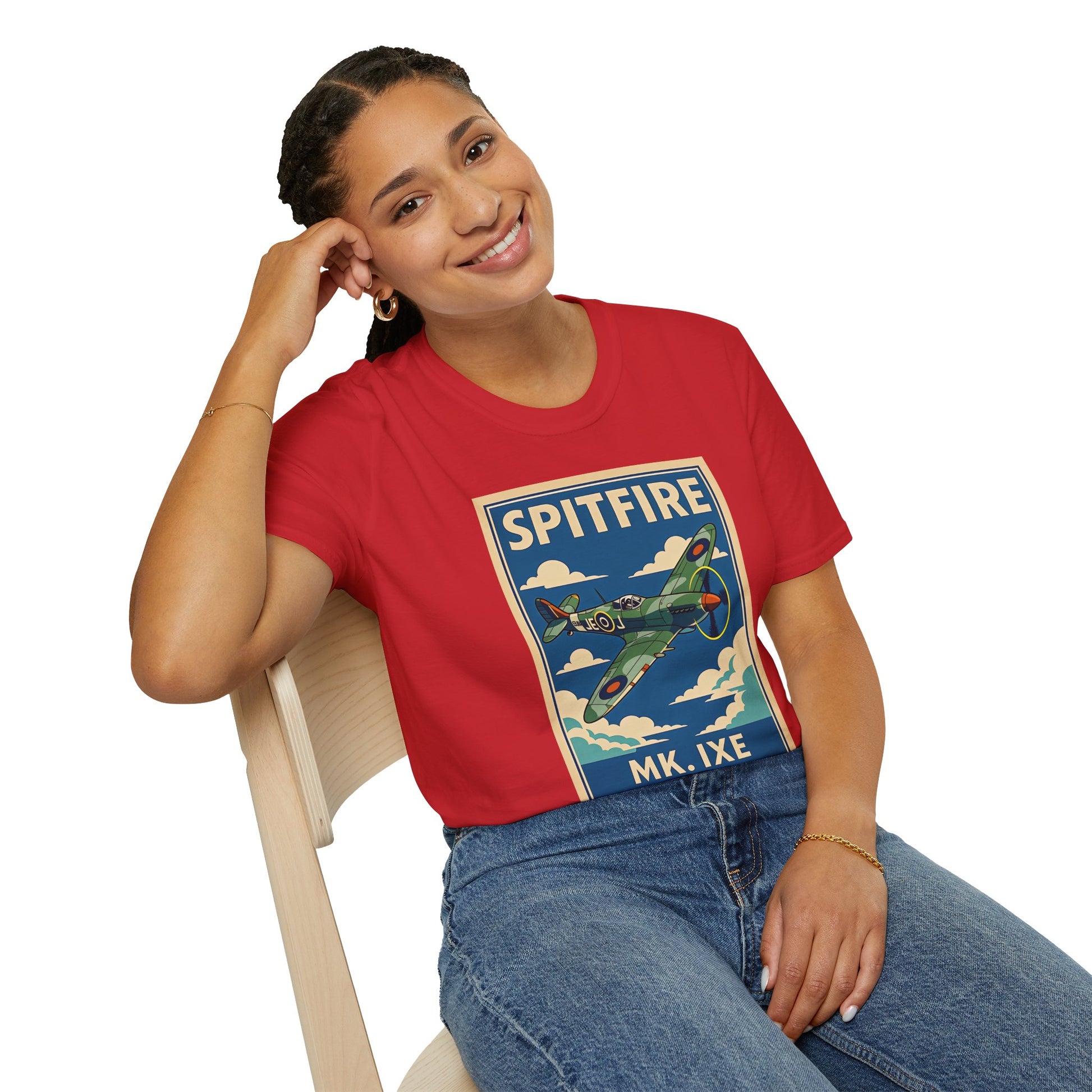 Spitfire Premium T-Shirt – British WWII Fighter Full Graphic Aviation Tee - Pilot gifts - warbird t-shirt