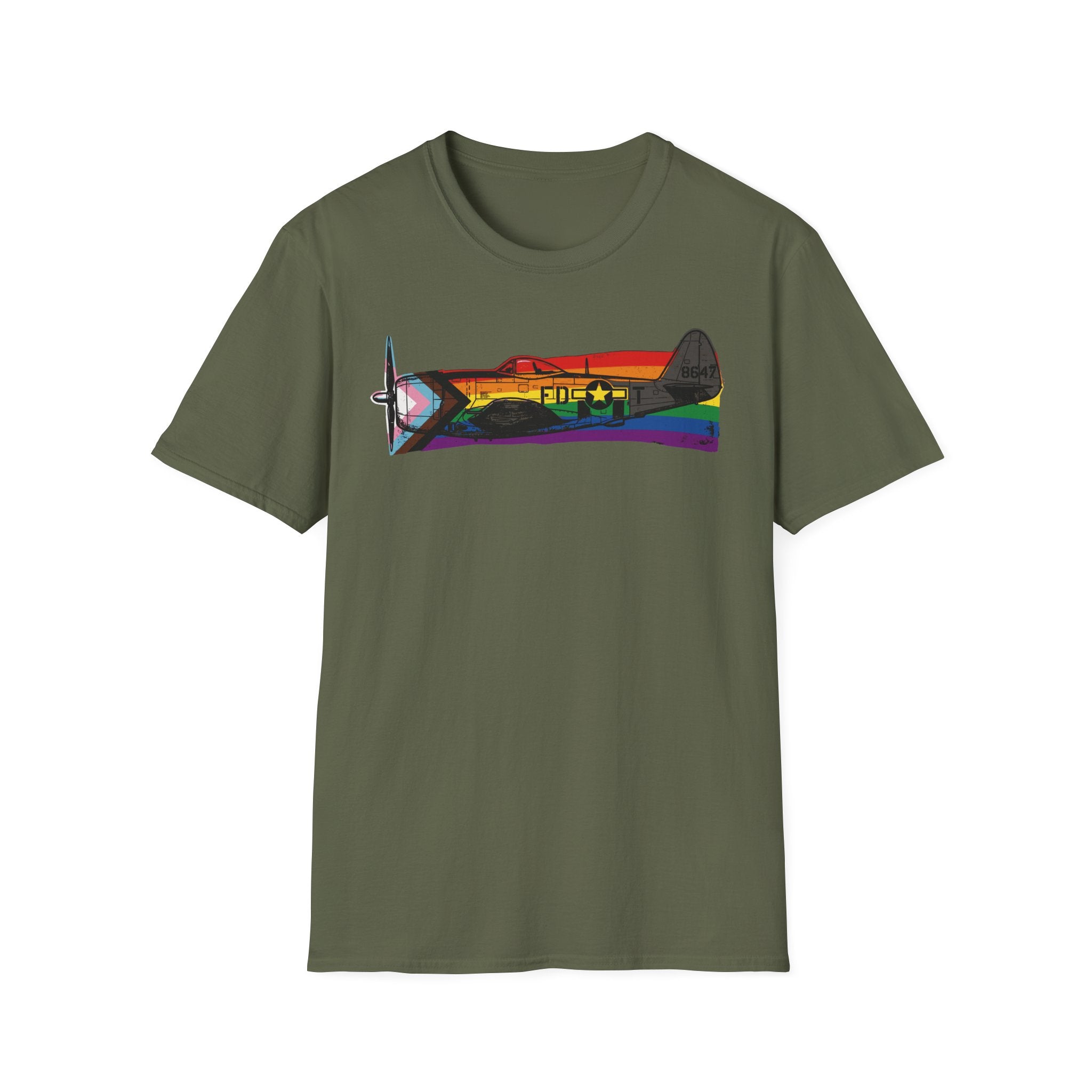 P-47 Thunderbolt Progress Pride Vintage Warbird T-Shirt
