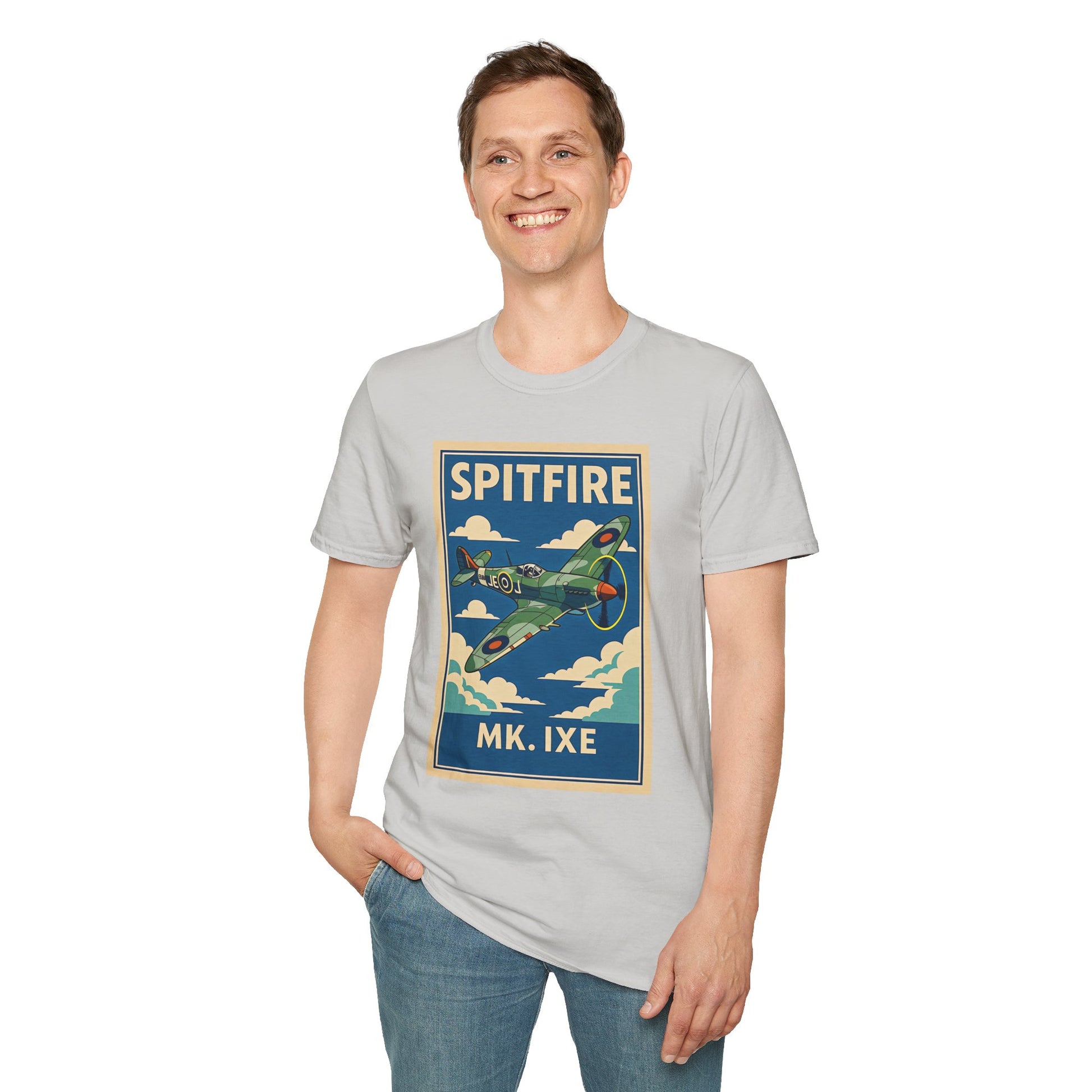Spitfire Premium T-Shirt – British WWII Fighter Full Graphic Aviation Tee - Pilot gifts - warbird t-shirt
