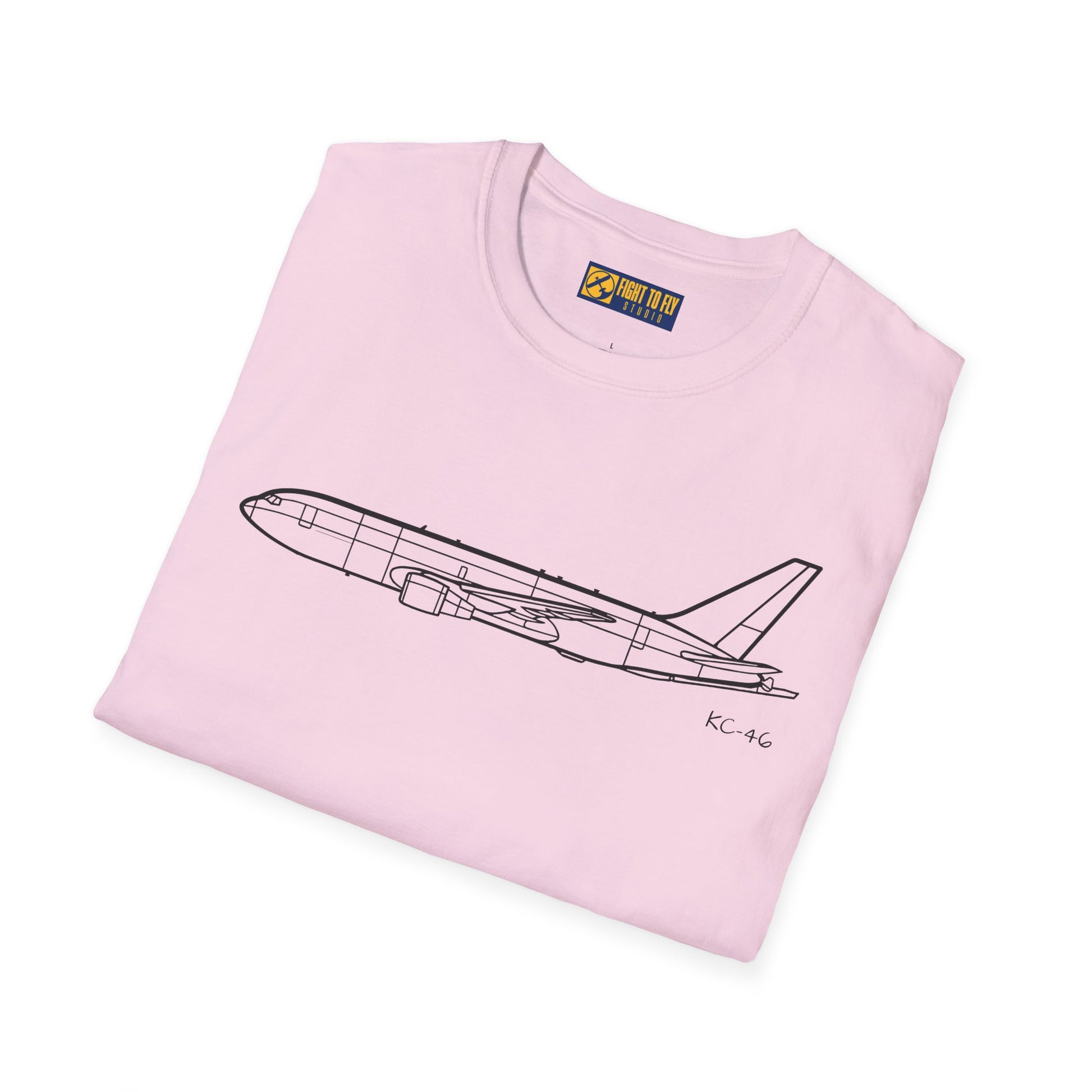 KC-46 T-Shirt – KC-46 Pegasus Tanker Aircraft Side Profile Aviation Tee