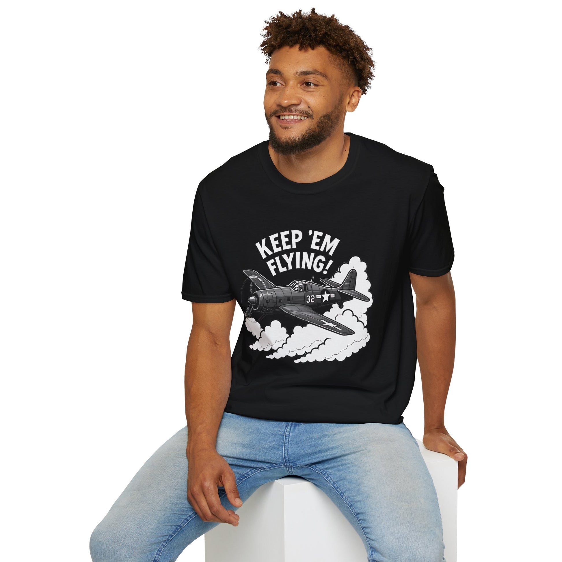 F6F Hellcat Premium T-Shirt – “Keep ’Em Flying!” WWII Naval Fighter Graphic Tee - Pilot gifts - warbird t-shirt