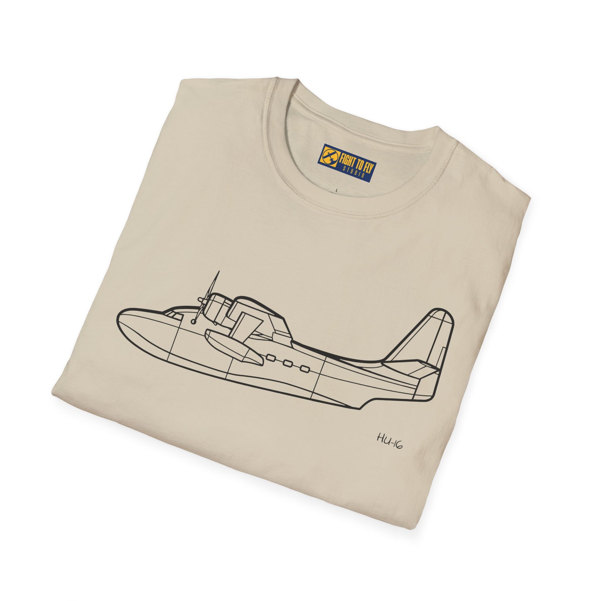 HU-16 T-Shirt – HU-16 Amphibious Rescue Aircraft Side Profile Aviation Tee