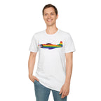 P-51 Mustang Progress Pride Airplane Silhouette T-Shirt