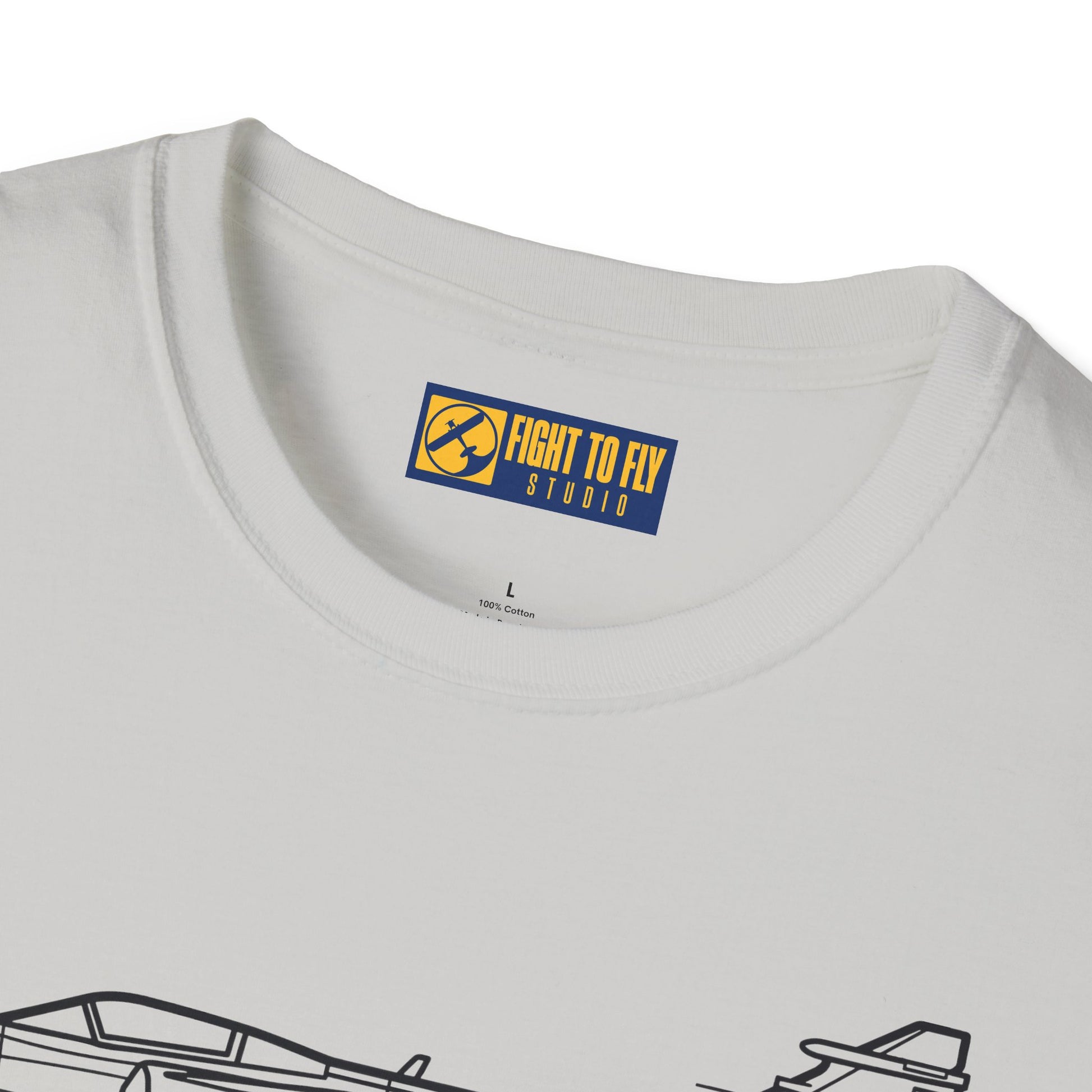 JAS 39 T-Shirt – JAS 39 Multirole Fighter Jet Side Profile Aviation Tee