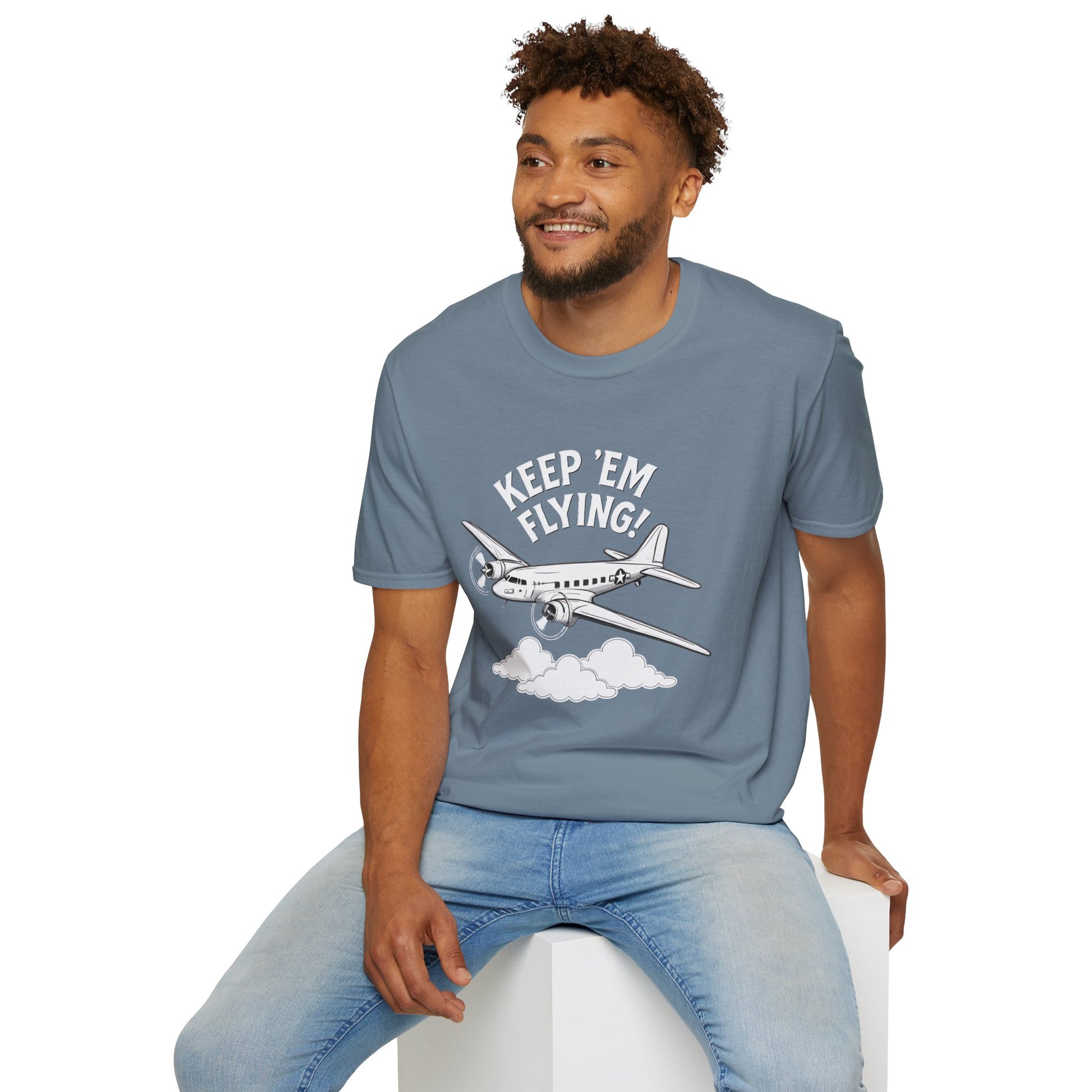 C-47 Premium T-Shirt – “Keep ’Em Flying!” WWII Transport Aircraft Graphic Tee - Pilot gifts - warbird t-shirt