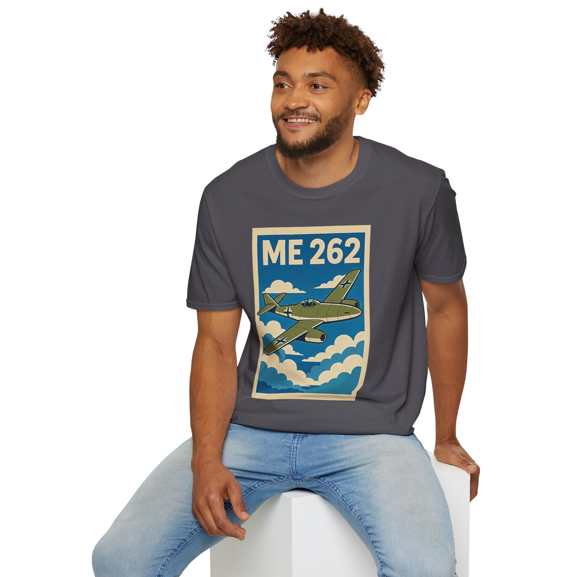 Me 262 Premium T-Shirt – WWII Jet Fighter Full Graphic Aviation Tee - Pilot gifts - warbird t-shirt