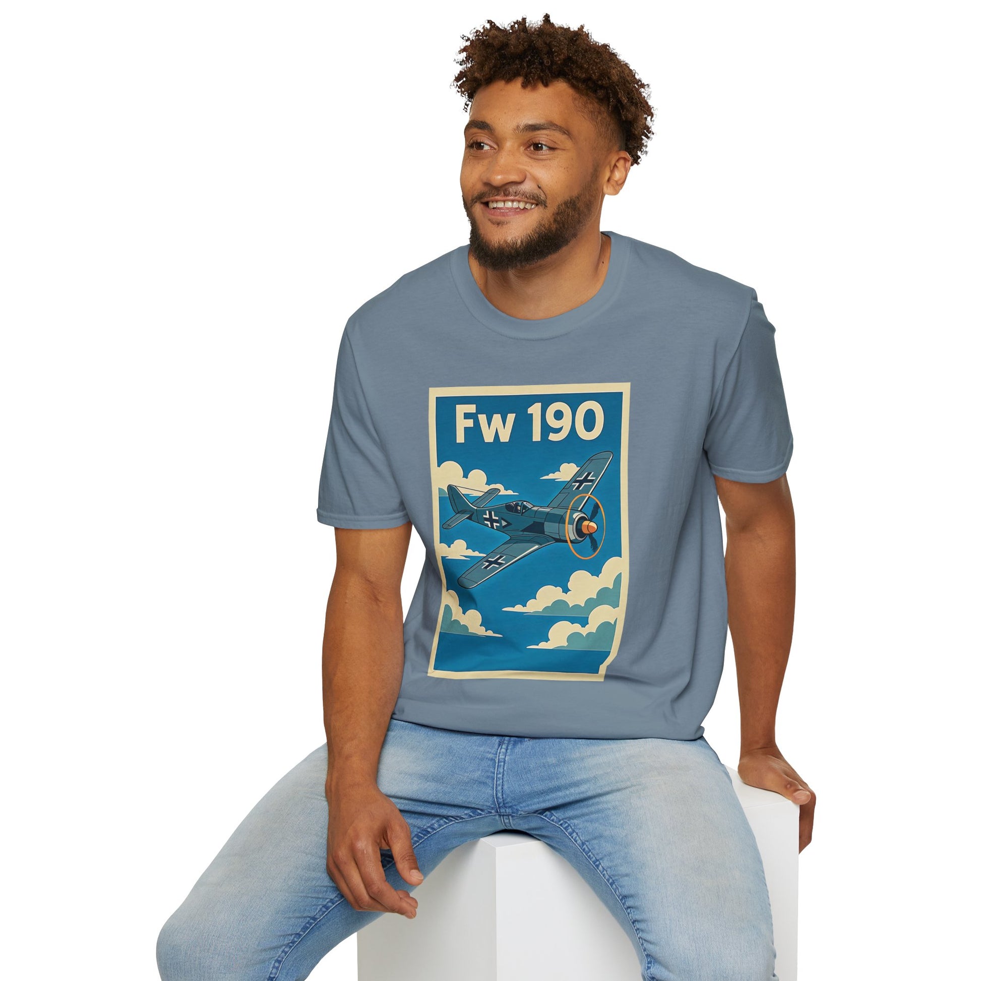 Fw 190 Premium T-Shirt – Focke-Wulf Fighter Full Graphic WWII Aviation Tee - Pilot gifts - warbird t-shirt