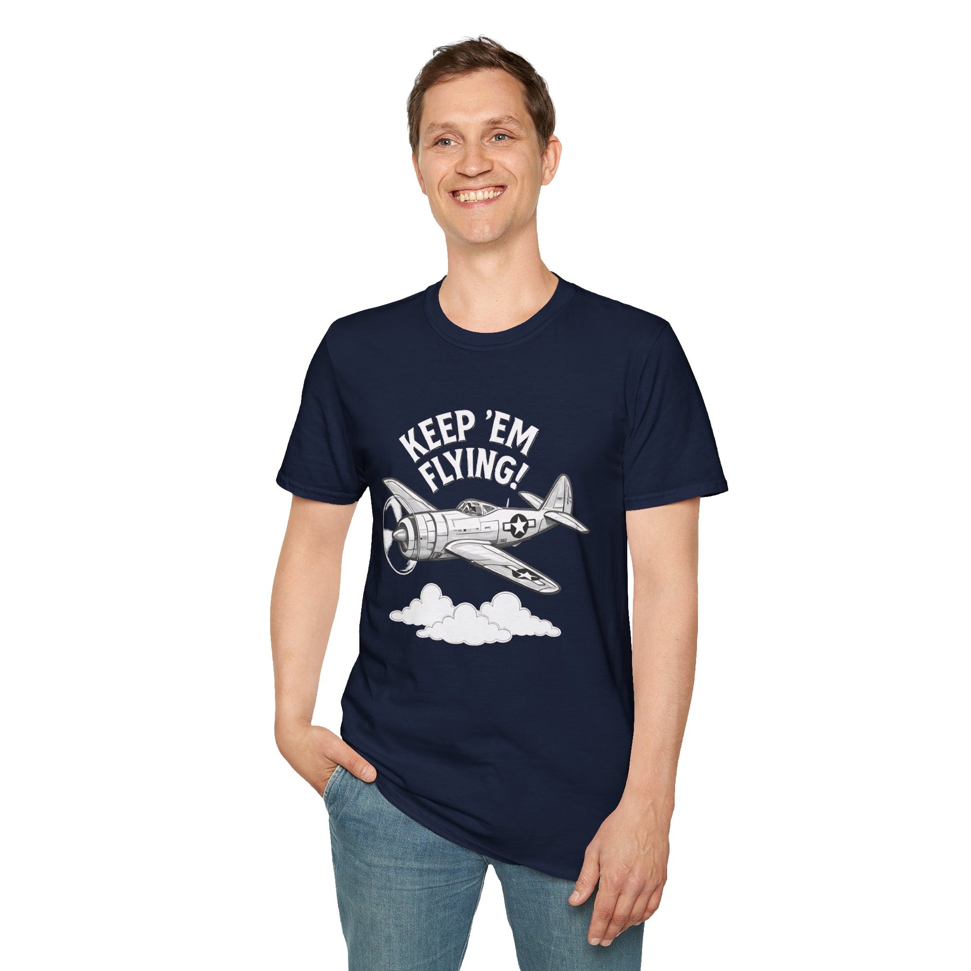 P-47 Premium T-Shirt – “Keep ’Em Flying!” WWII Jug Fighter Graphic Tee - Pilot gifts - warbird t-shirt