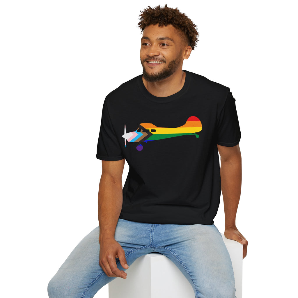 Cessna 170 Progress Pride Airplane Silhouette T-Shirt