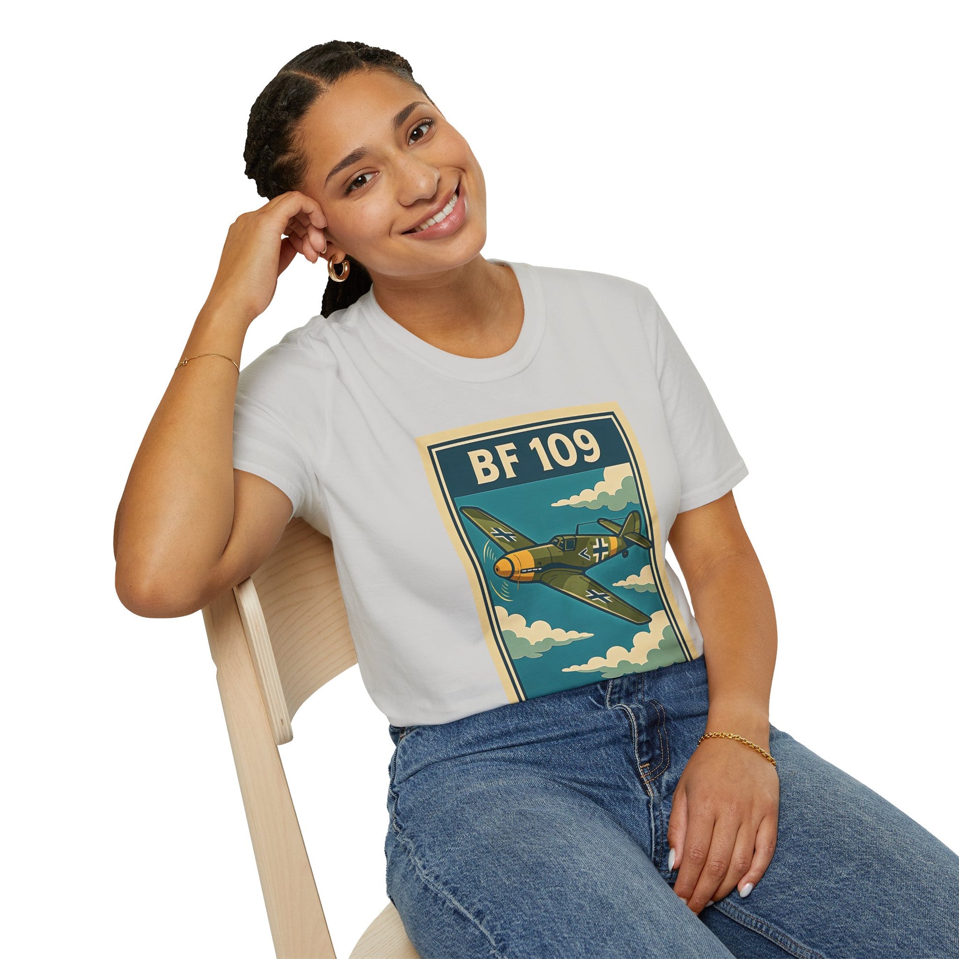 Bf 109 Premium T-Shirt – Iconic WWII Fighter Full Print Aviation Tee - Pilot gifts - warbird t-shirt