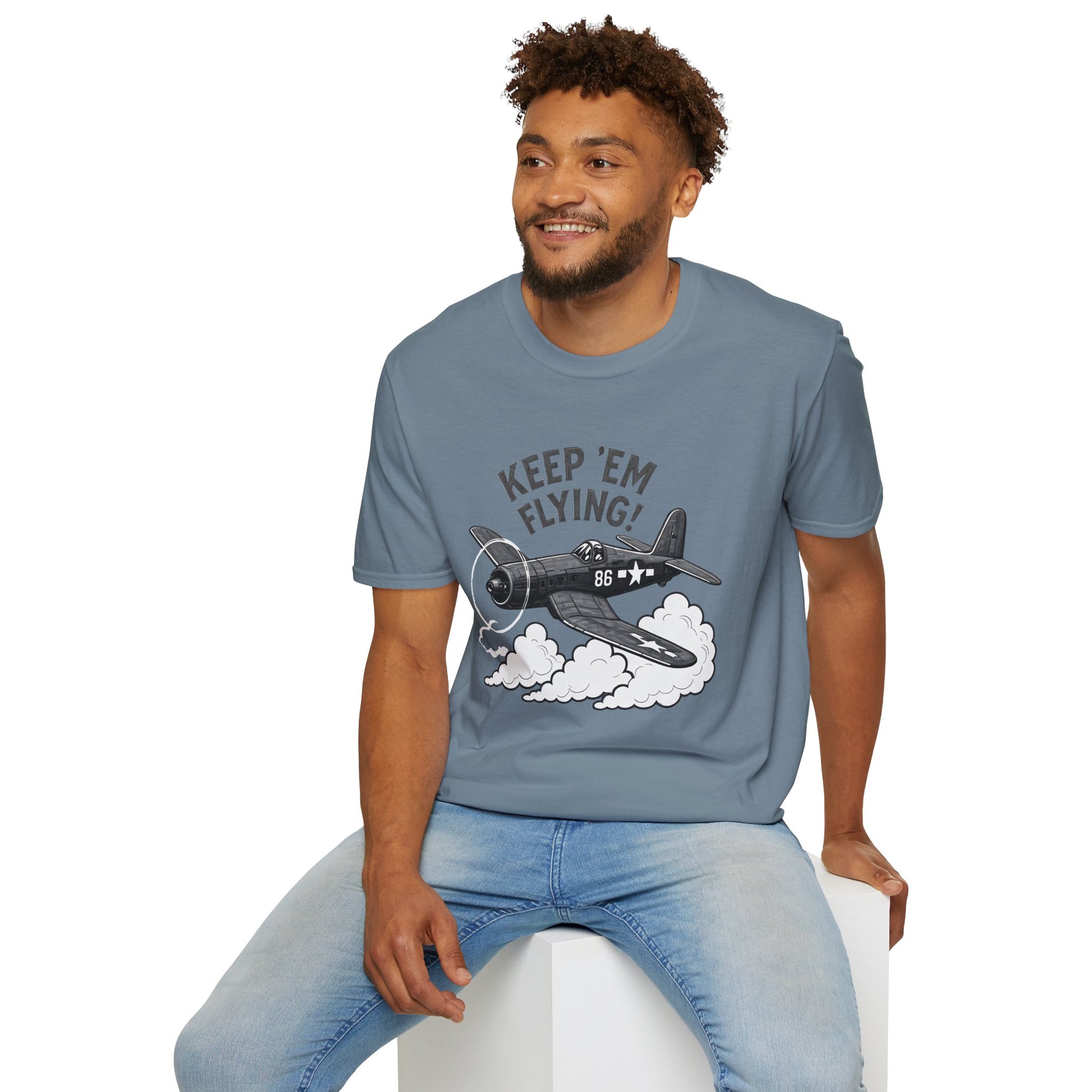 F4U Corsair Premium T-Shirt – “Keep ’Em Flying!” Bent-Wing WWII Fighter Tee - Pilot gifts - warbird t-shirt