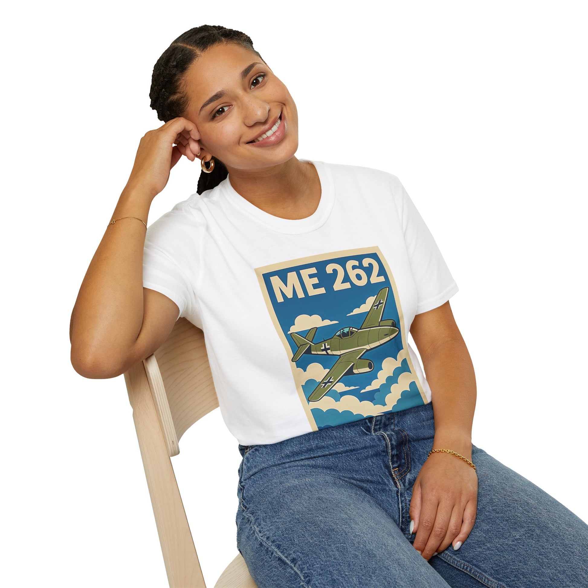 Me 262 Premium T-Shirt – WWII Jet Fighter Full Graphic Aviation Tee - Pilot gifts - warbird t-shirt
