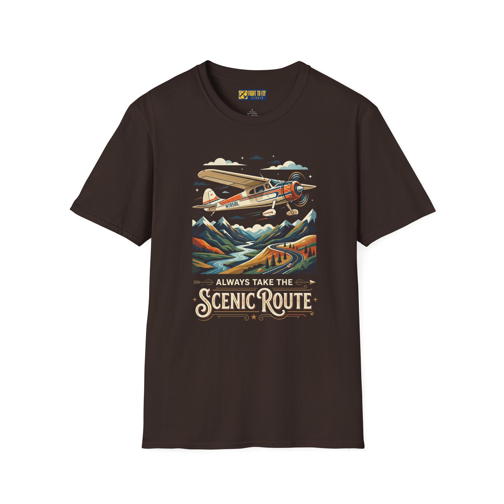 Always Take the Scenic Route Cessna 195 Businessliner Tee