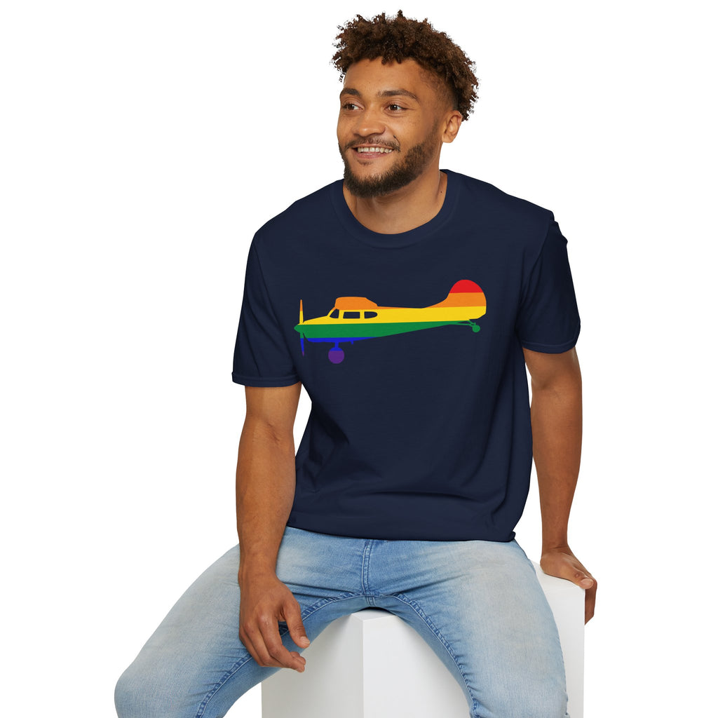 Cessna 170 Rainbow Pride Airplane Silhouette