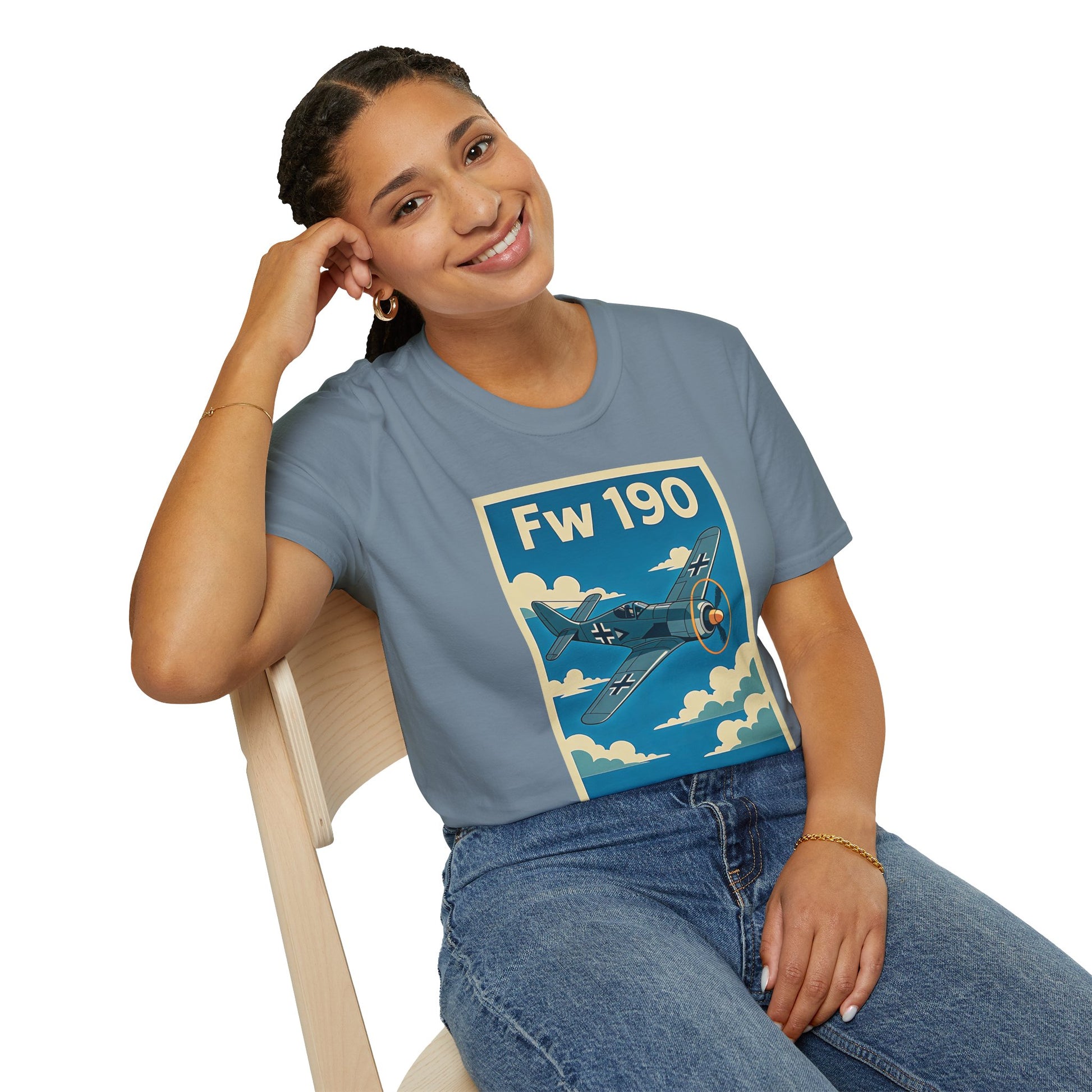 Fw 190 Premium T-Shirt – Focke-Wulf Fighter Full Graphic WWII Aviation Tee - Pilot gifts - warbird t-shirt