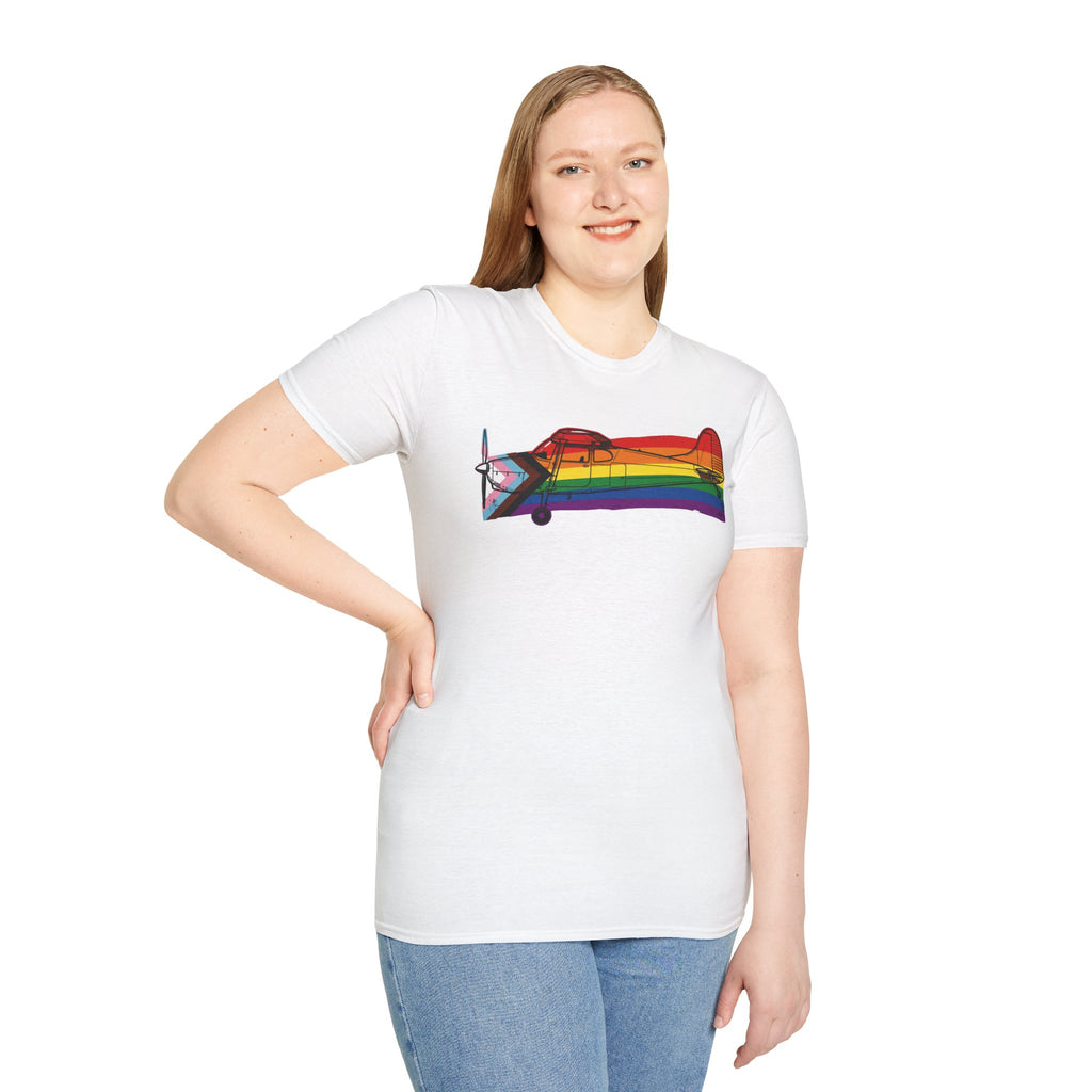 Title Cessna 170 Progress Pride Vintage Airplane Ribbo T-Shirt