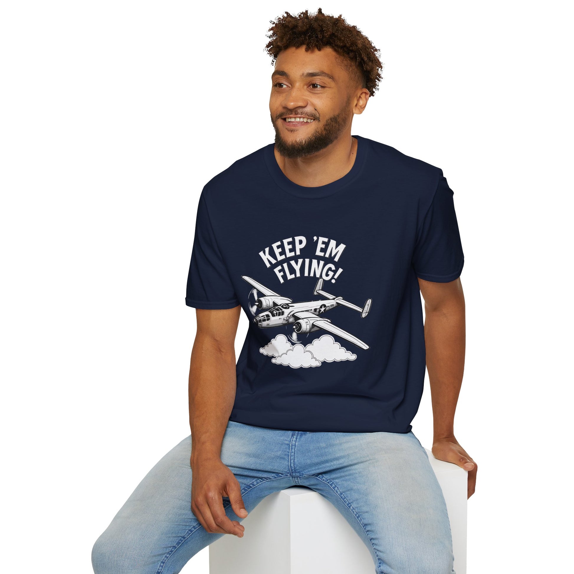 B-25 Premium T-Shirt – “Keep ’Em Flying!” WWII Medium Bomber Graphic Tee - Pilot gifts - warbird t-shirt