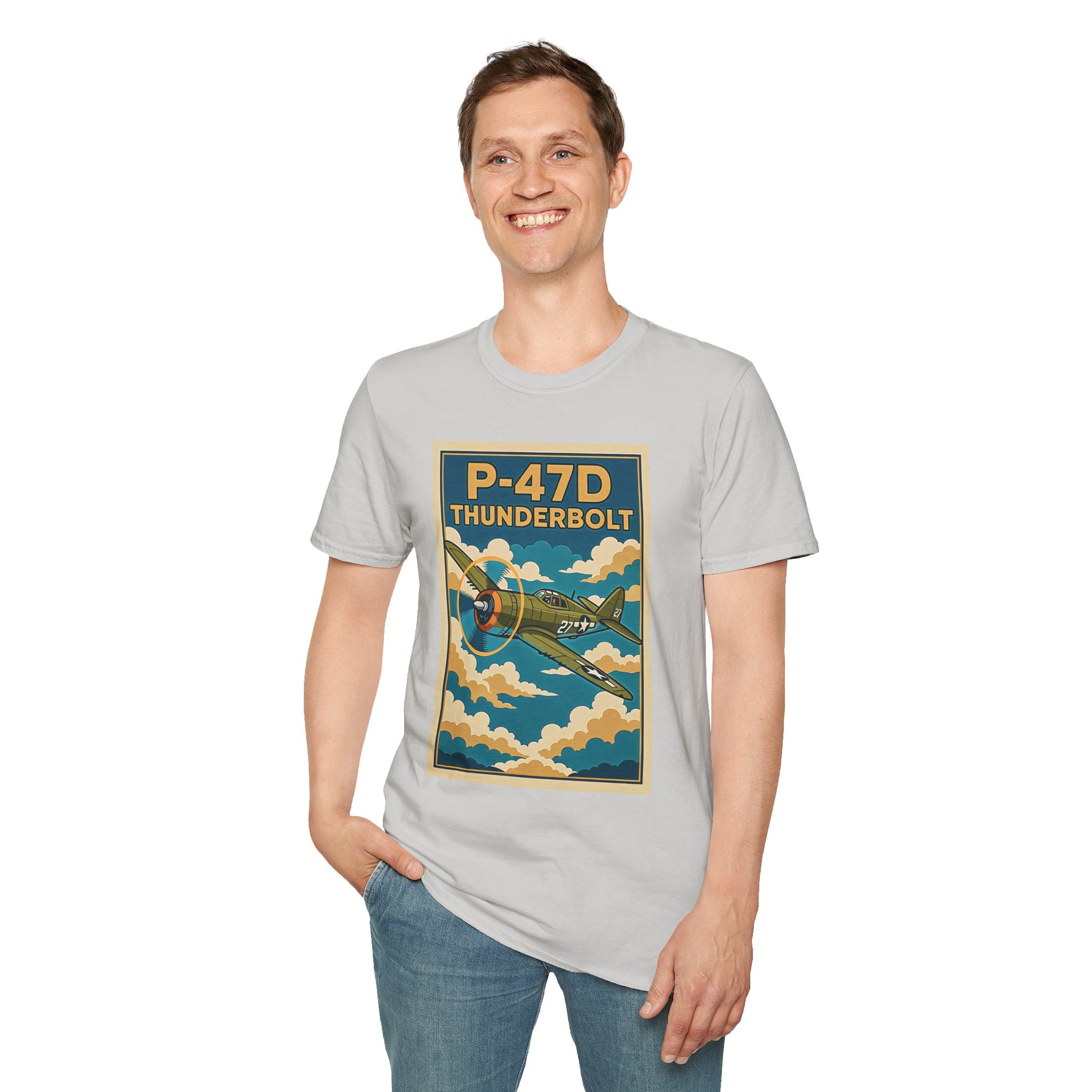 P-47D Premium T-Shirt – Thunderbolt WWII Fighter Full Graphic Aviation Tee - Pilot gifts - warbird t-shirt