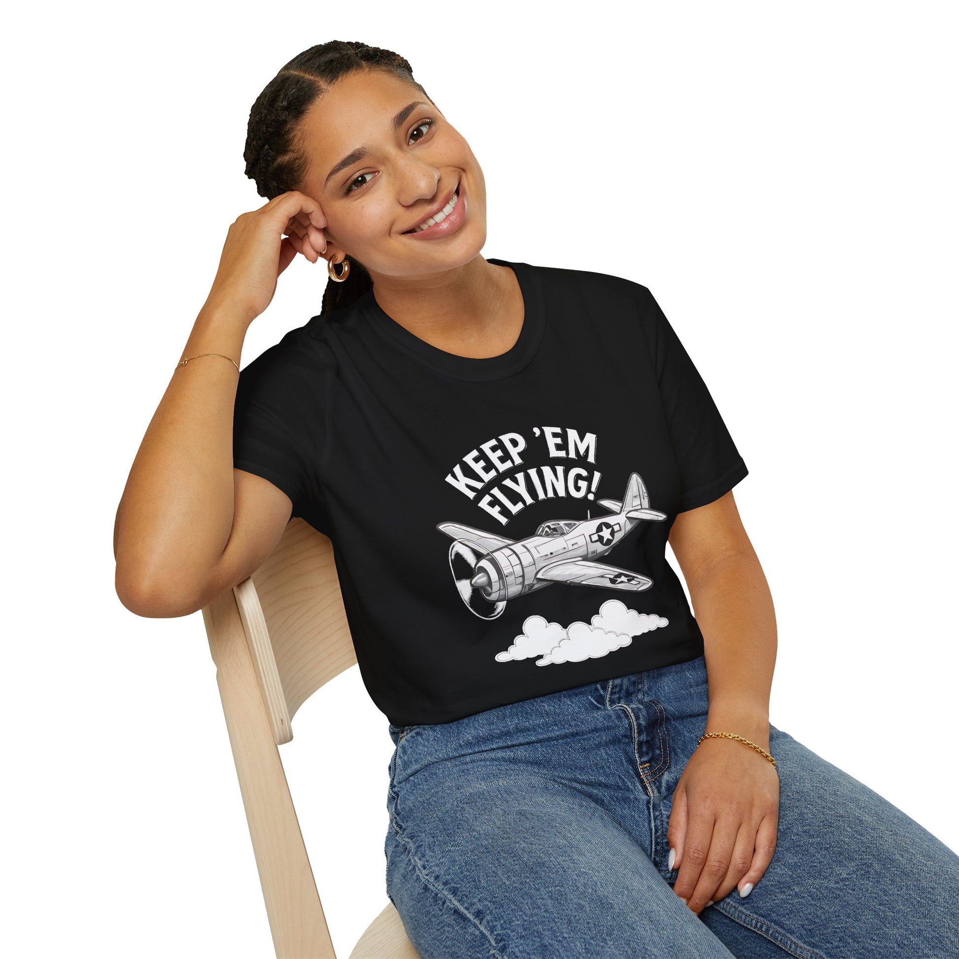 P-47 Premium T-Shirt – “Keep ’Em Flying!” WWII Jug Fighter Graphic Tee - Pilot gifts - warbird t-shirt