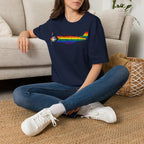 P-51 Mustang Progress Pride Airplane Silhouette T-Shirt
