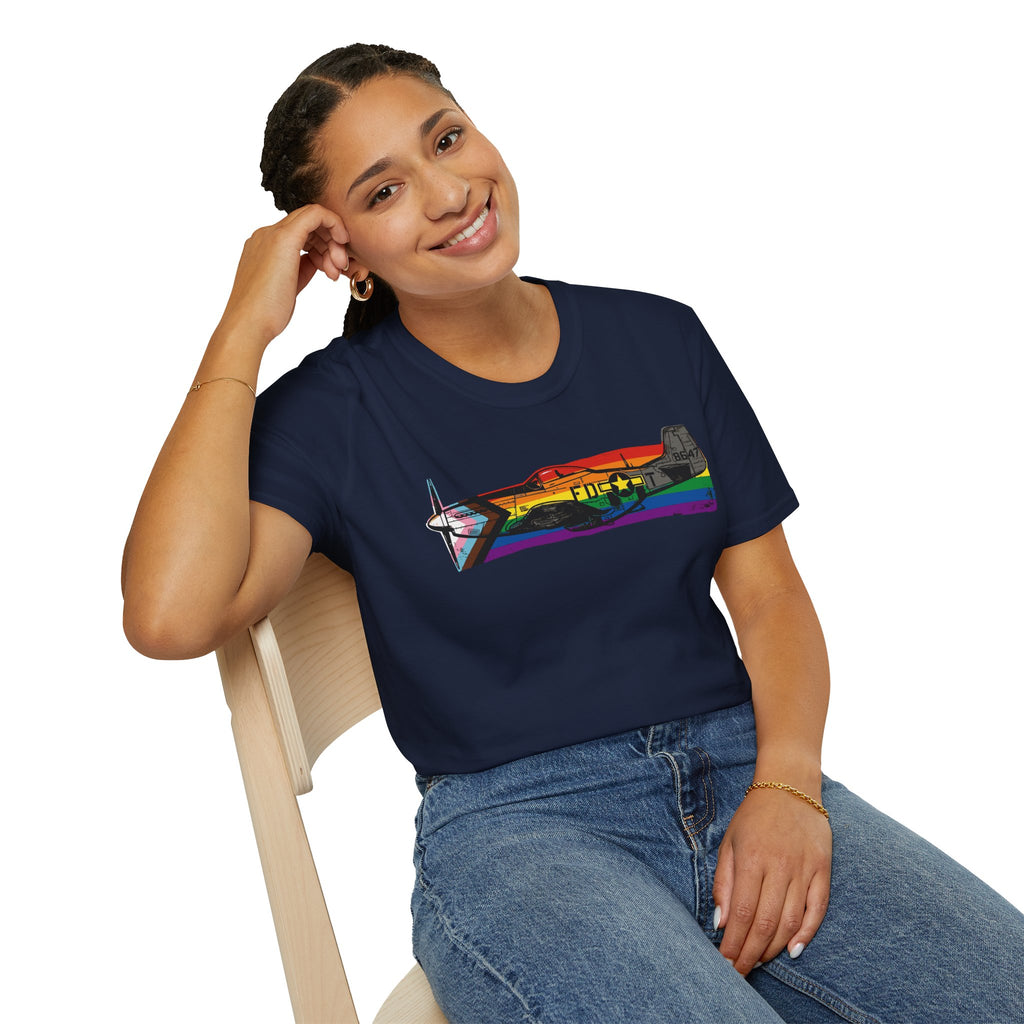 P-51 Mustang Progress Pride Vintage Warbird T-Shirt