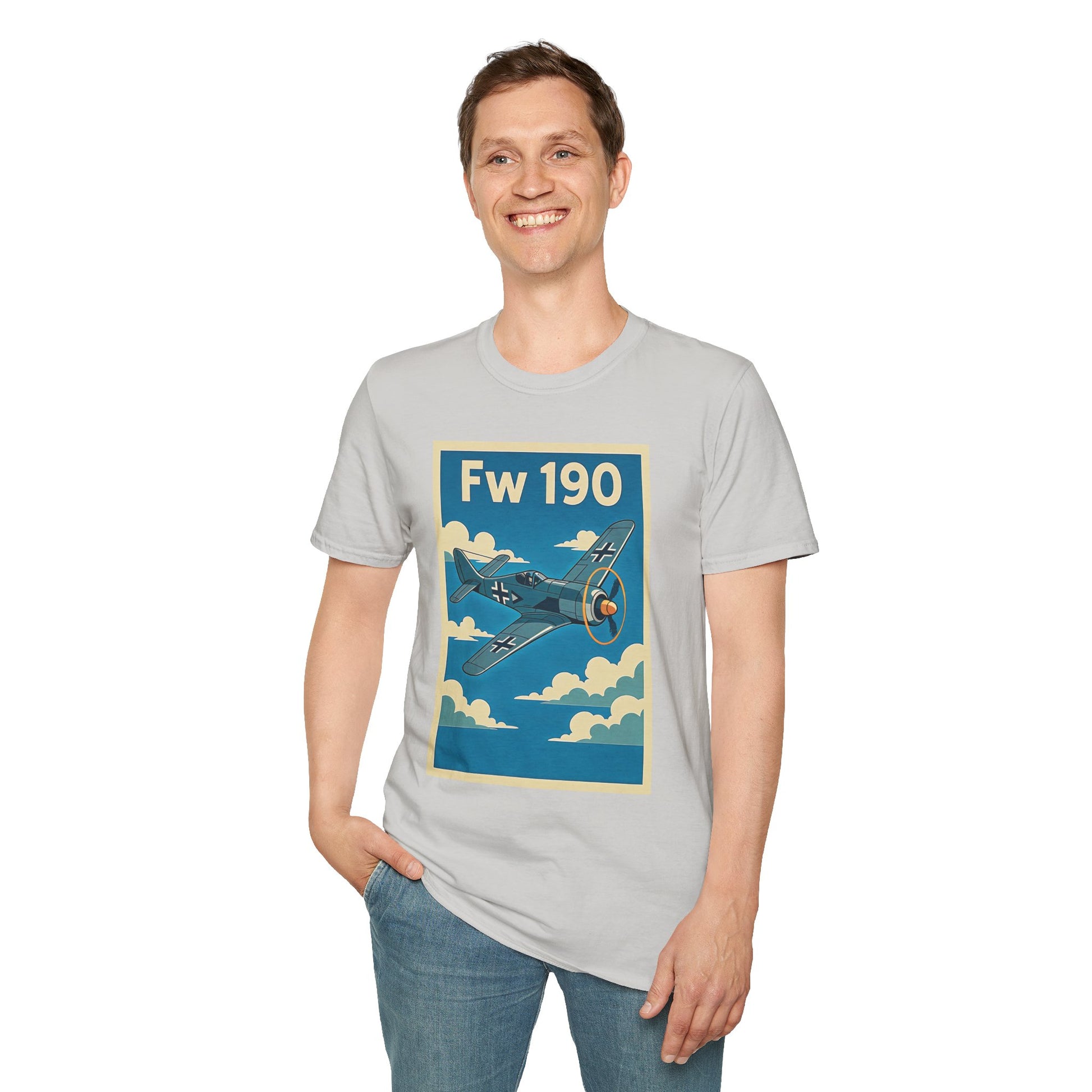 Fw 190 Premium T-Shirt – Focke-Wulf Fighter Full Graphic WWII Aviation Tee - Pilot gifts - warbird t-shirt