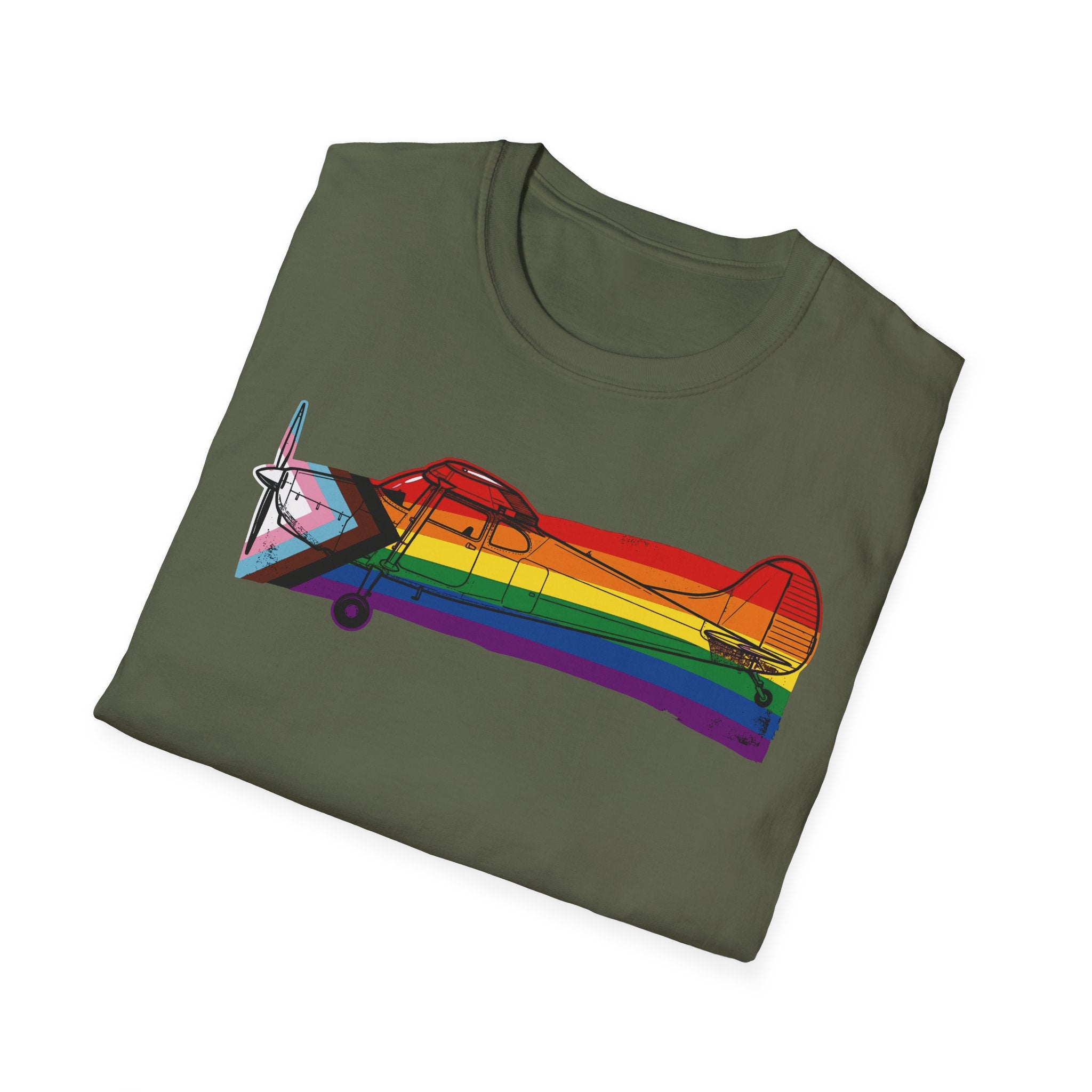 Title Cessna 170 Progress Pride Vintage Airplane Ribbo T-Shirt