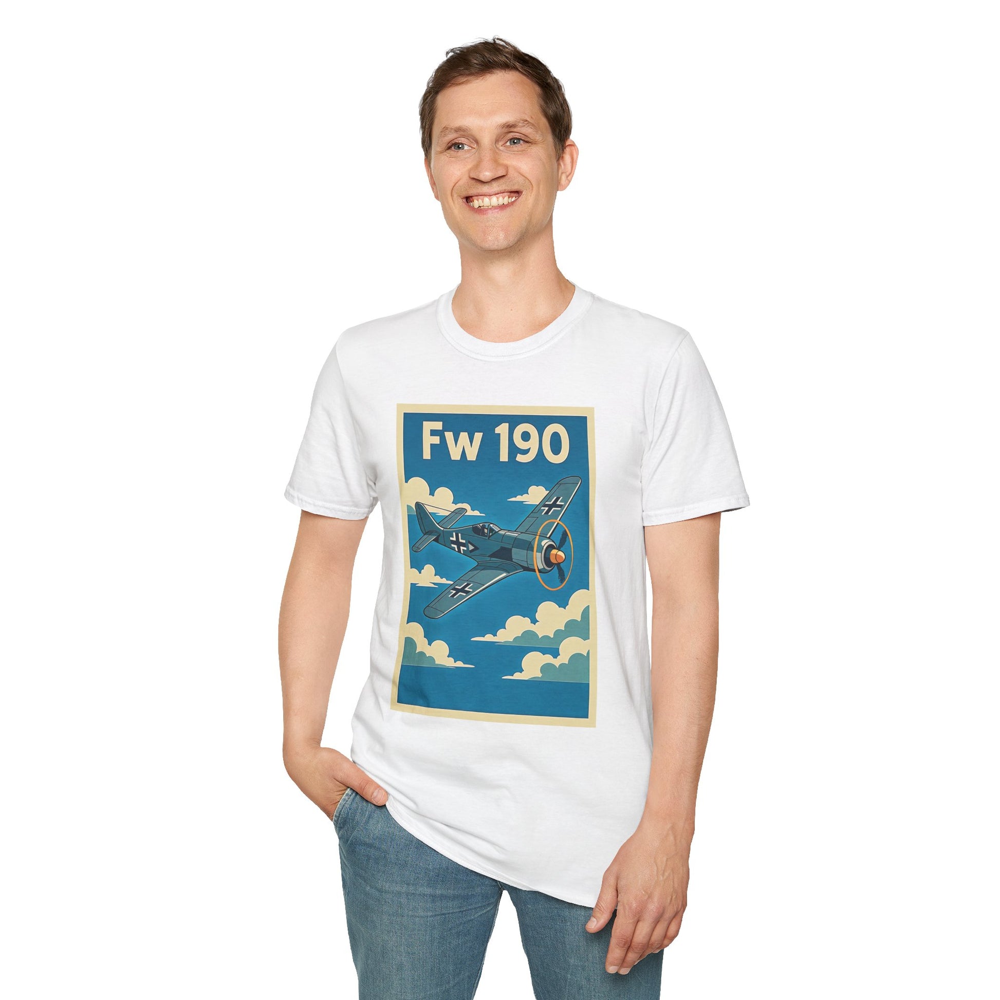 Fw 190 Premium T-Shirt – Focke-Wulf Fighter Full Graphic WWII Aviation Tee - Pilot gifts - warbird t-shirt