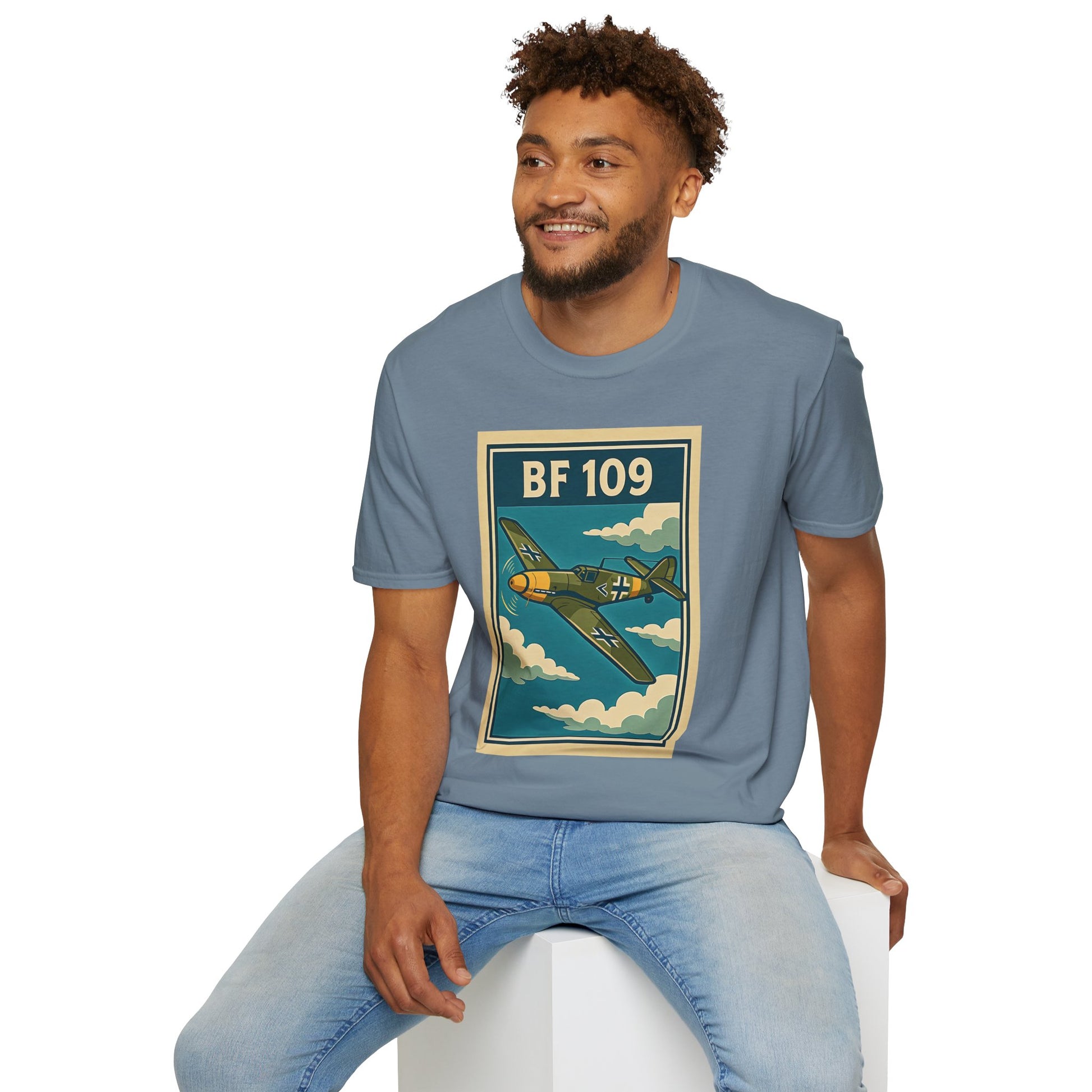 Bf 109 Premium T-Shirt – Iconic WWII Fighter Full Print Aviation Tee - Pilot gifts - warbird t-shirt
