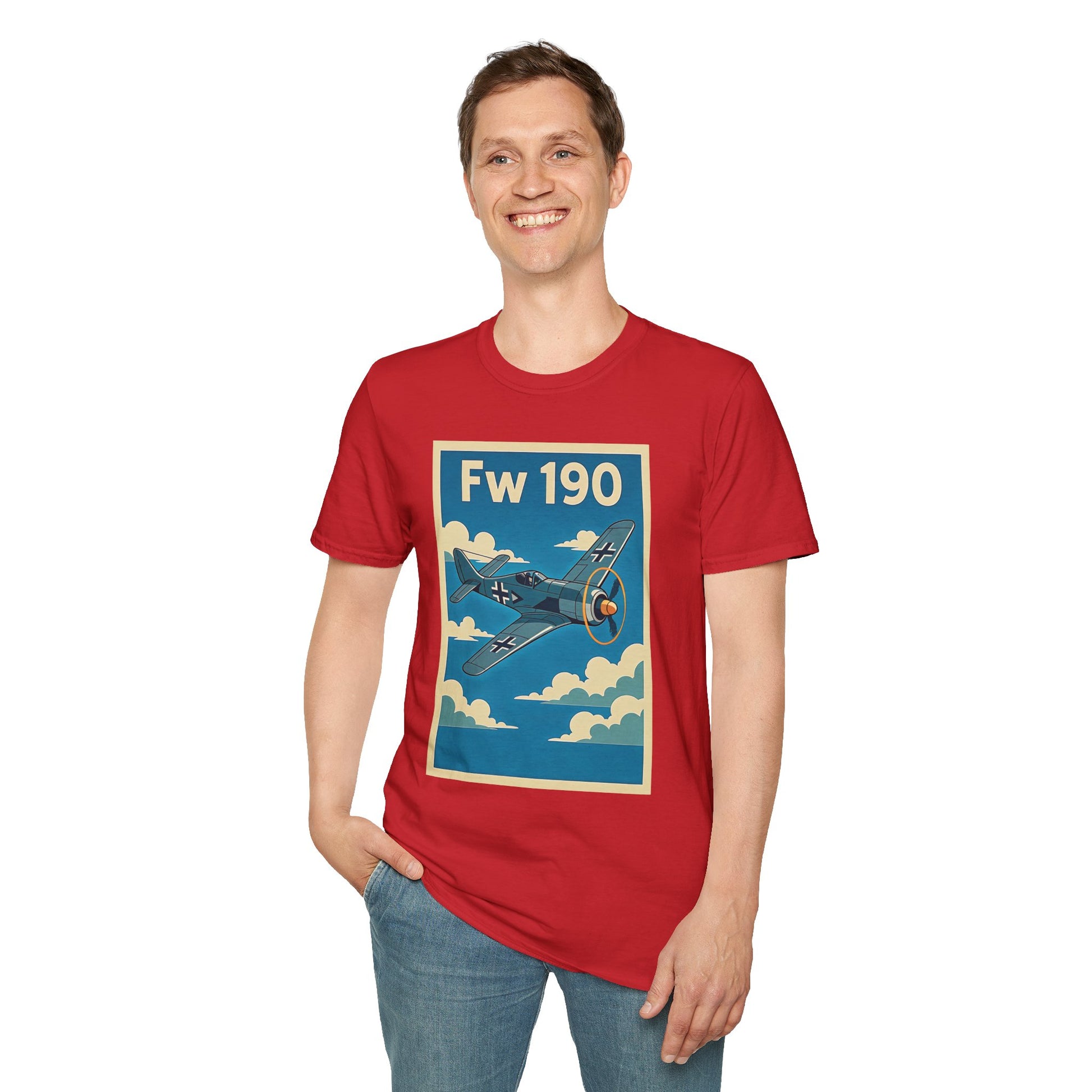 Fw 190 Premium T-Shirt – Focke-Wulf Fighter Full Graphic WWII Aviation Tee - Pilot gifts - warbird t-shirt