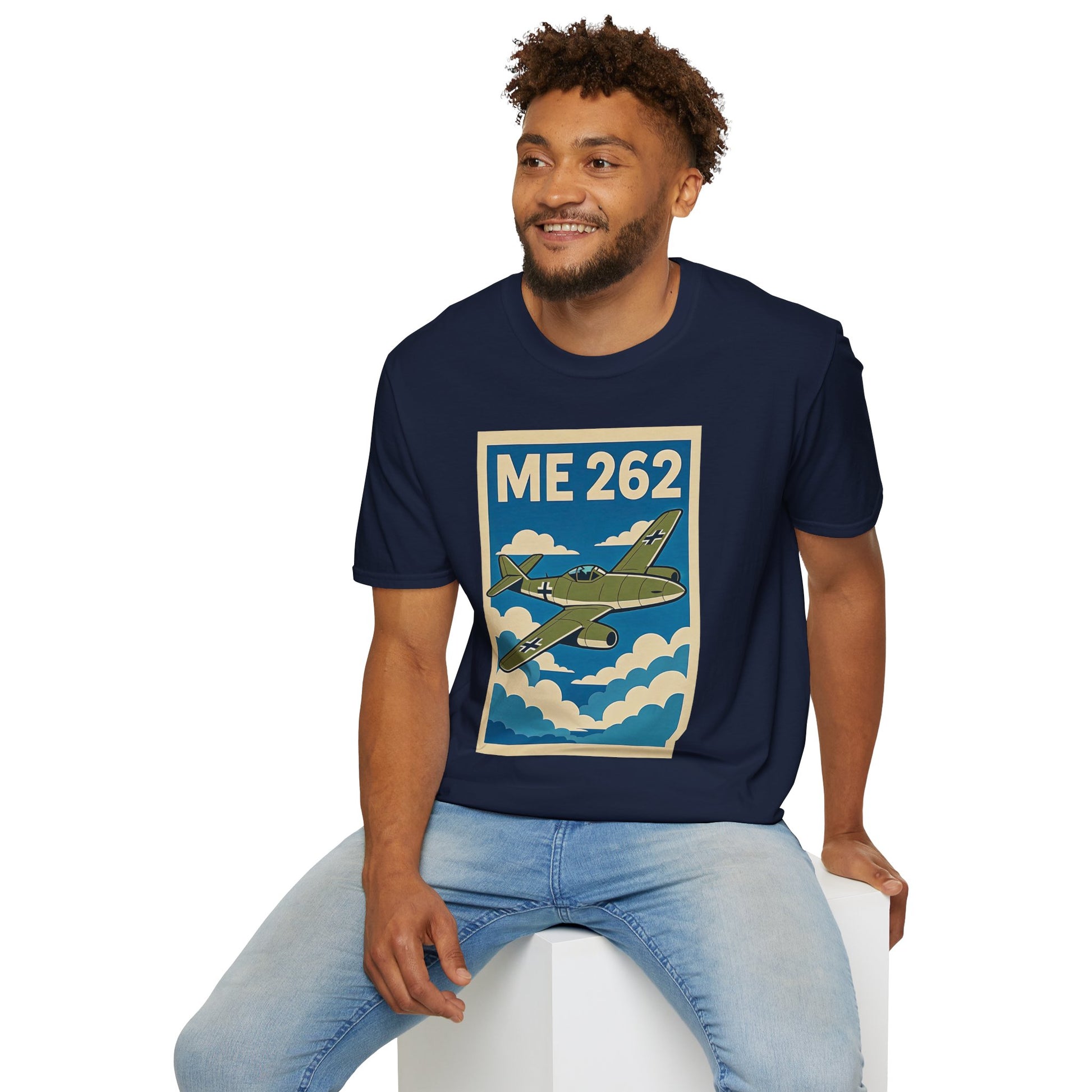 Me 262 Premium T-Shirt – WWII Jet Fighter Full Graphic Aviation Tee - Pilot gifts - warbird t-shirt