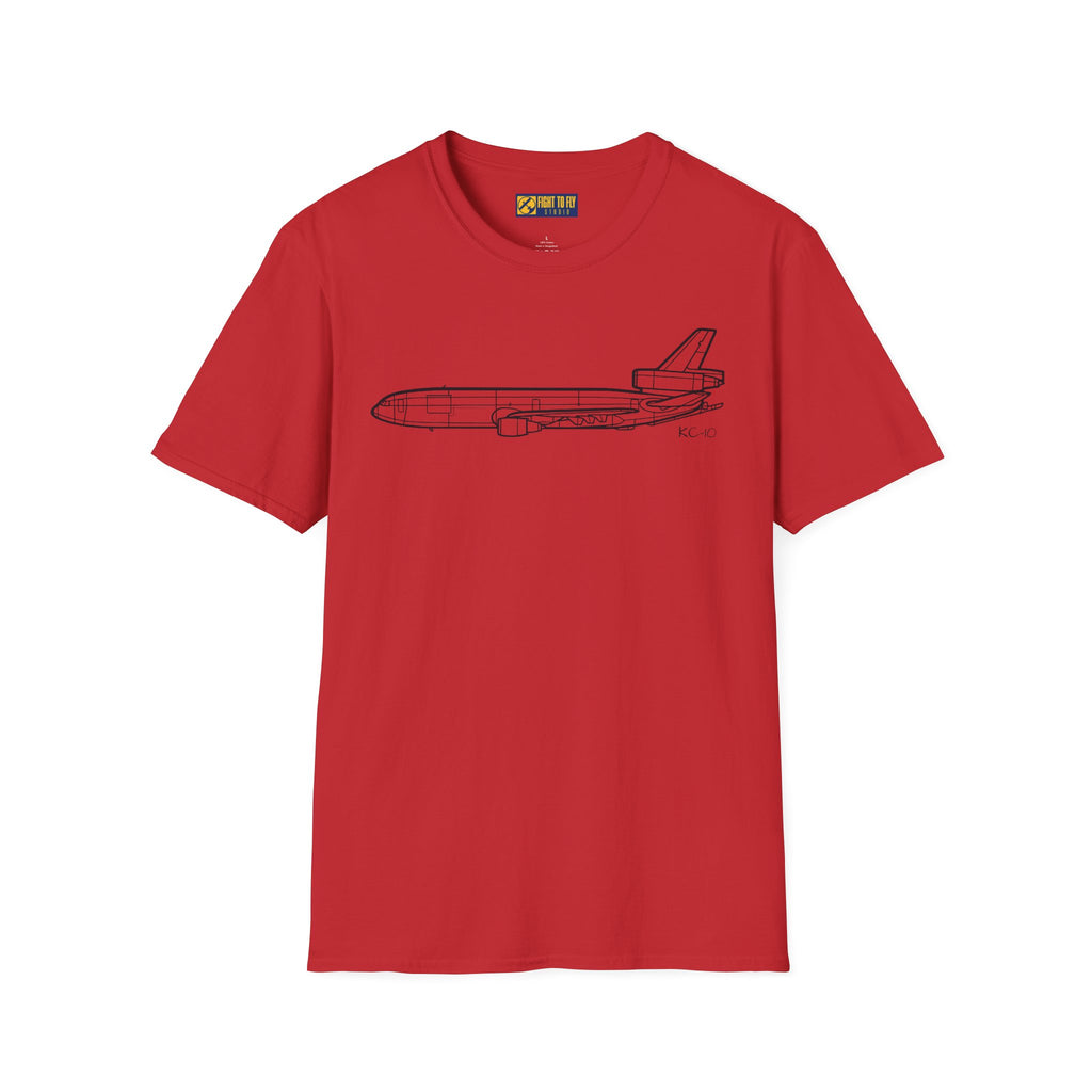 KC-10 T-Shirt – KC-10 Aerial Refueling Tanker Jet Side Profile Aviation Tee