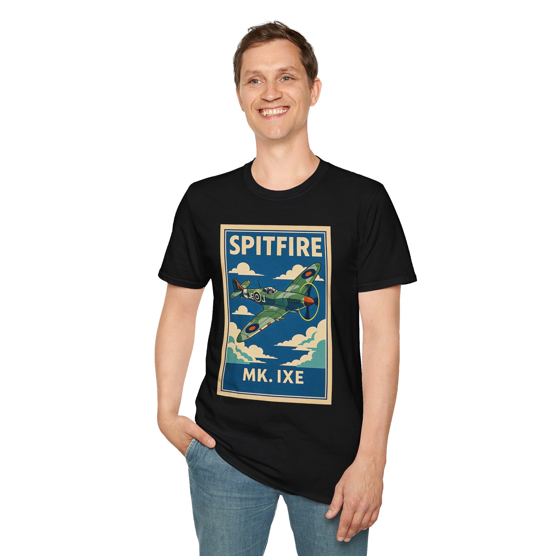 Spitfire Premium T-Shirt – British WWII Fighter Full Graphic Aviation Tee - Pilot gifts - warbird t-shirt
