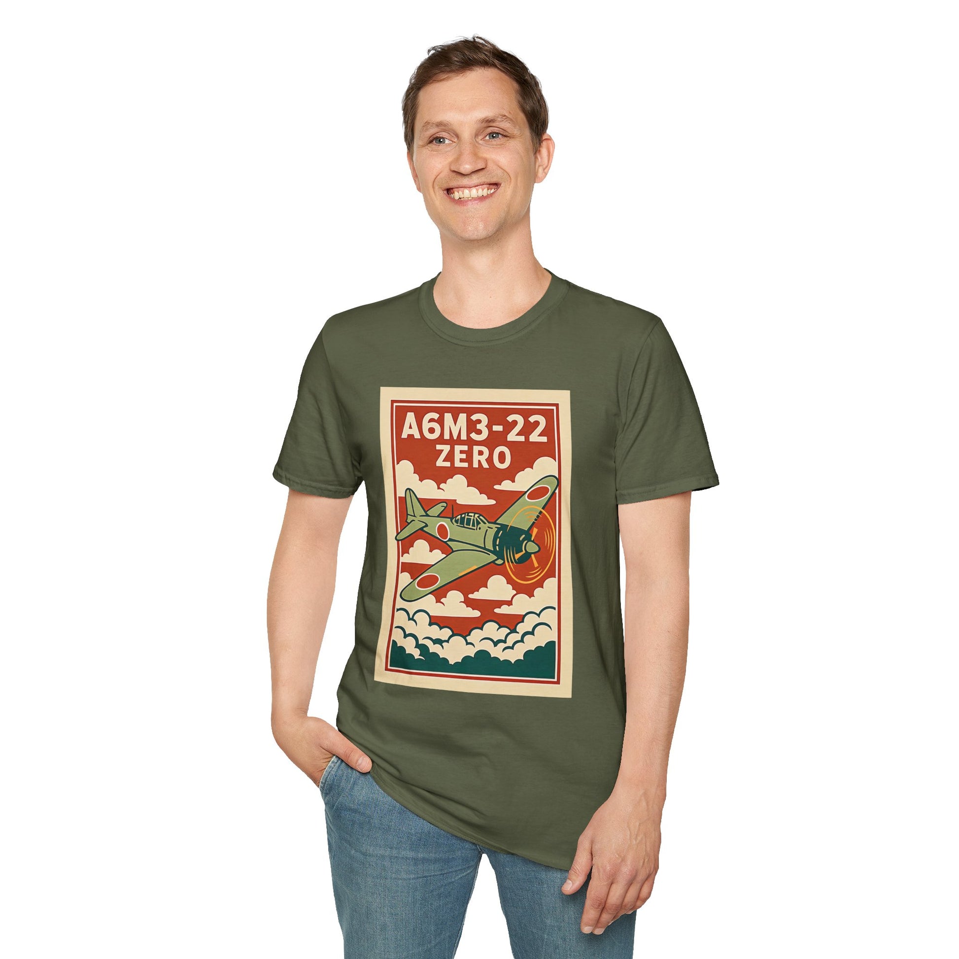 A6M Zero Premium T-Shirt – WWII Japanese Fighter Full Graphic Aviation Tee - Pilot gifts - warbird t-shirt