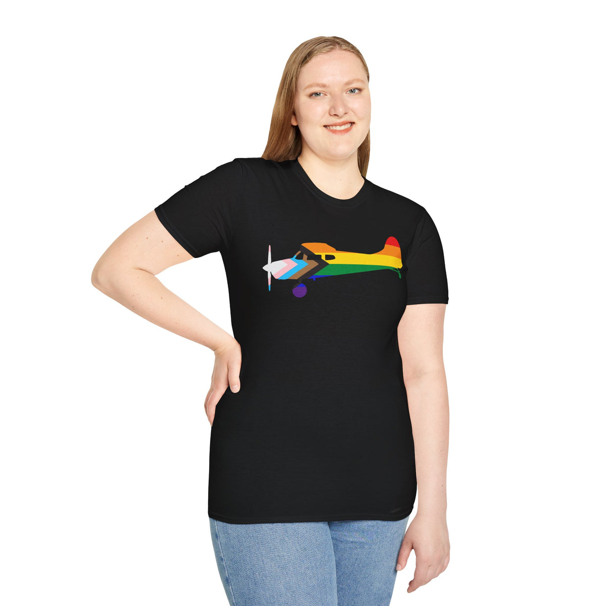 Cessna 170 Progress Pride Airplane Silhouette T-Shirt