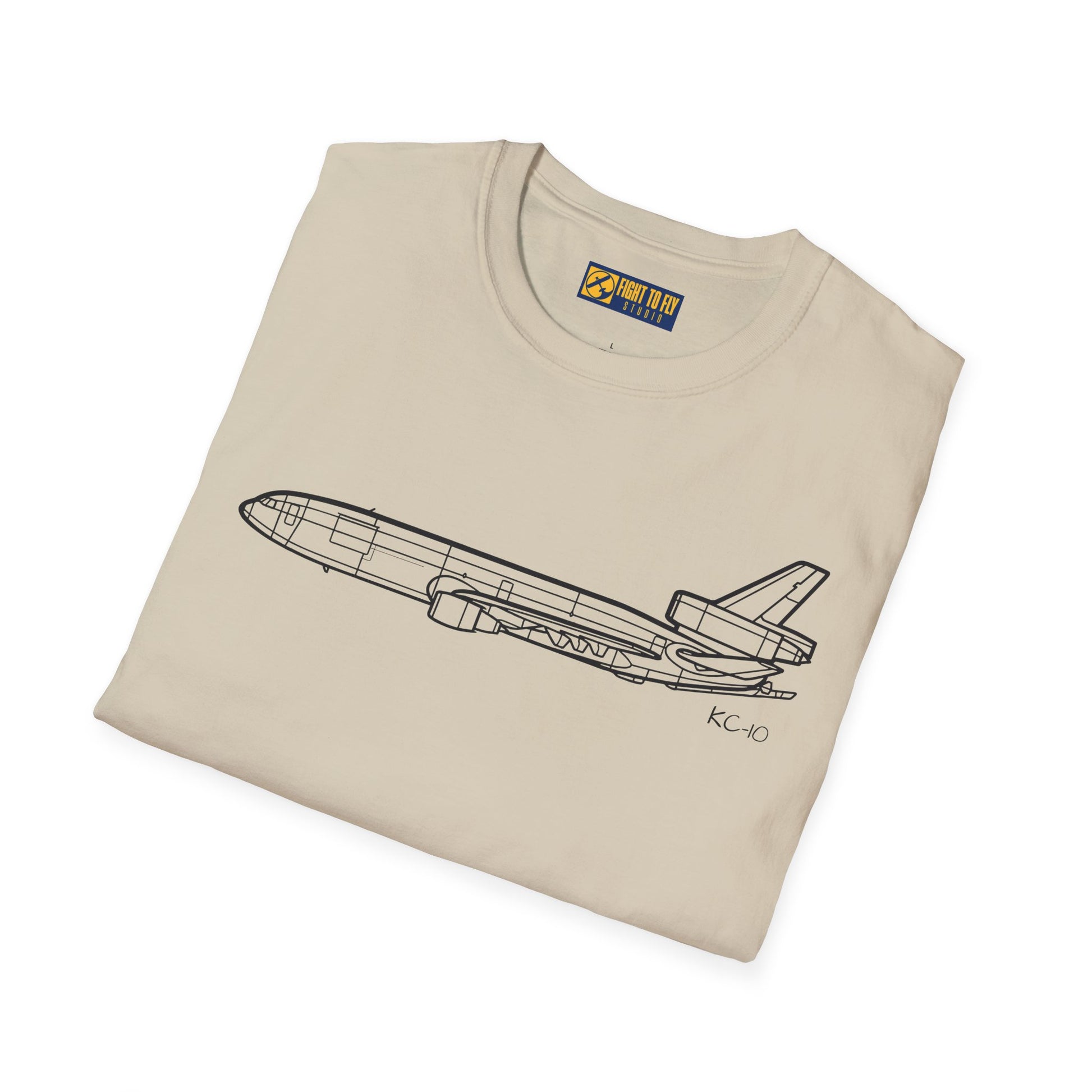 KC-10 T-Shirt – KC-10 Aerial Refueling Tanker Jet Side Profile Aviation Tee