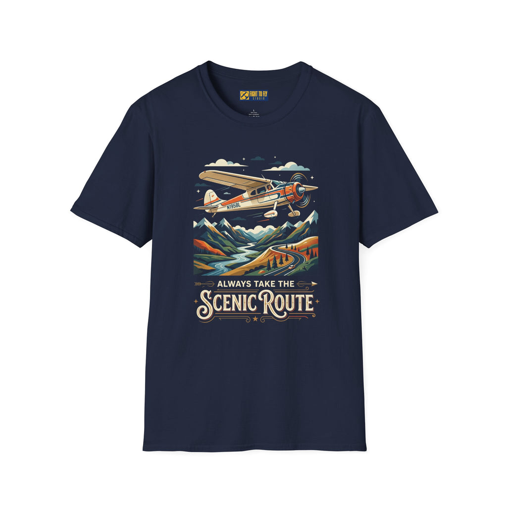 Always Take the Scenic Route Cessna 195 Businessliner Tee