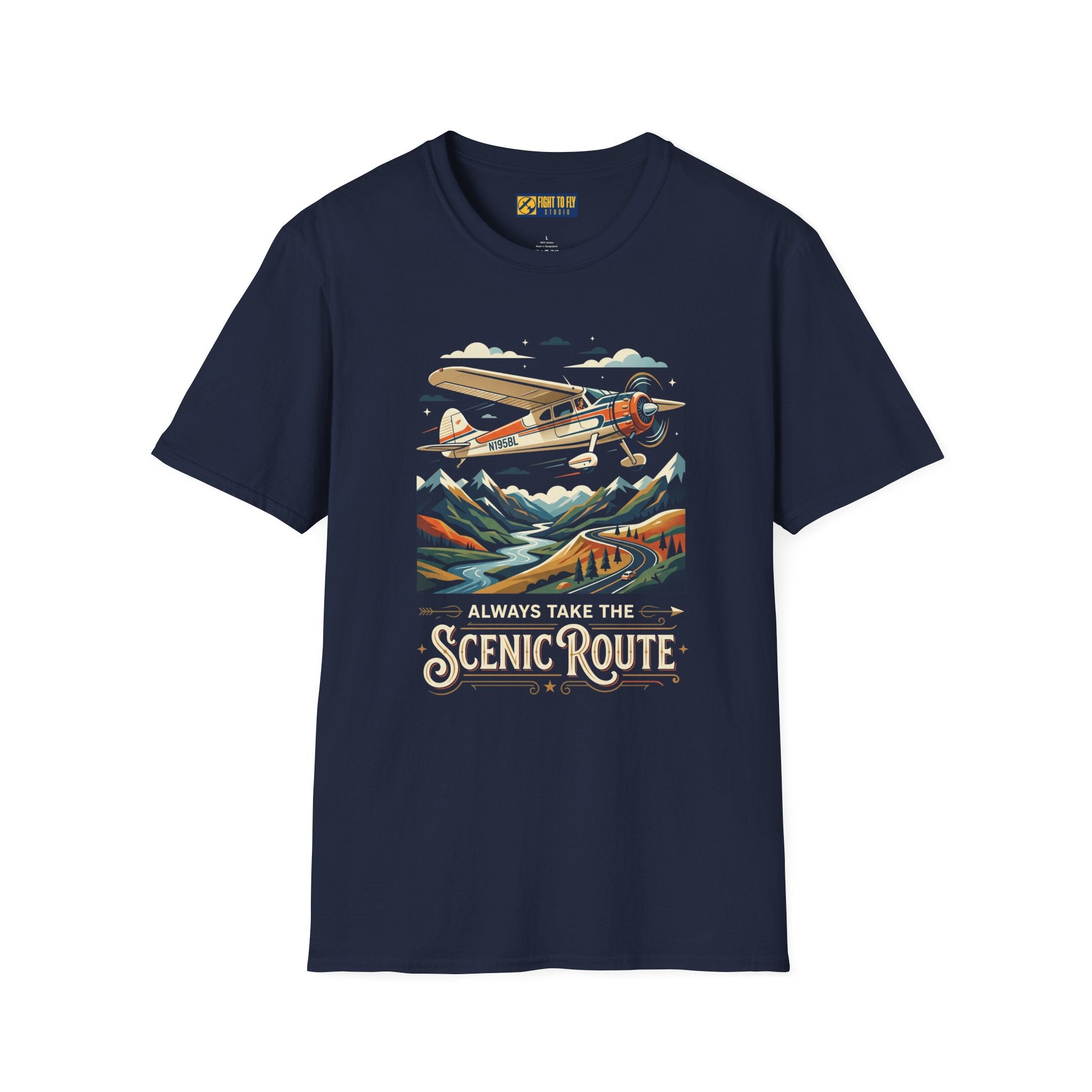 Always Take the Scenic Route Cessna 195 Businessliner Tee