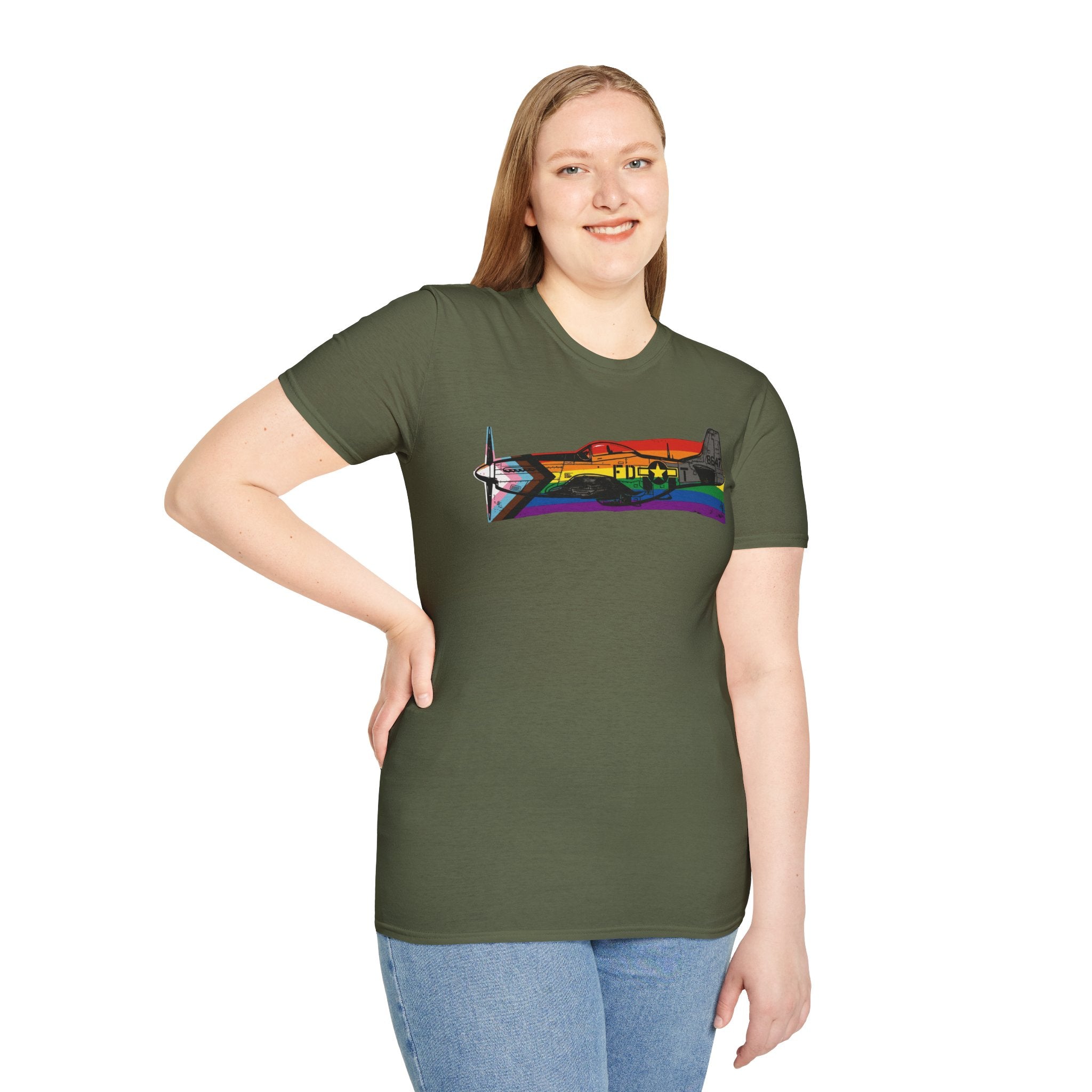 P-51 Mustang Progress Pride Vintage Warbird T-Shirt