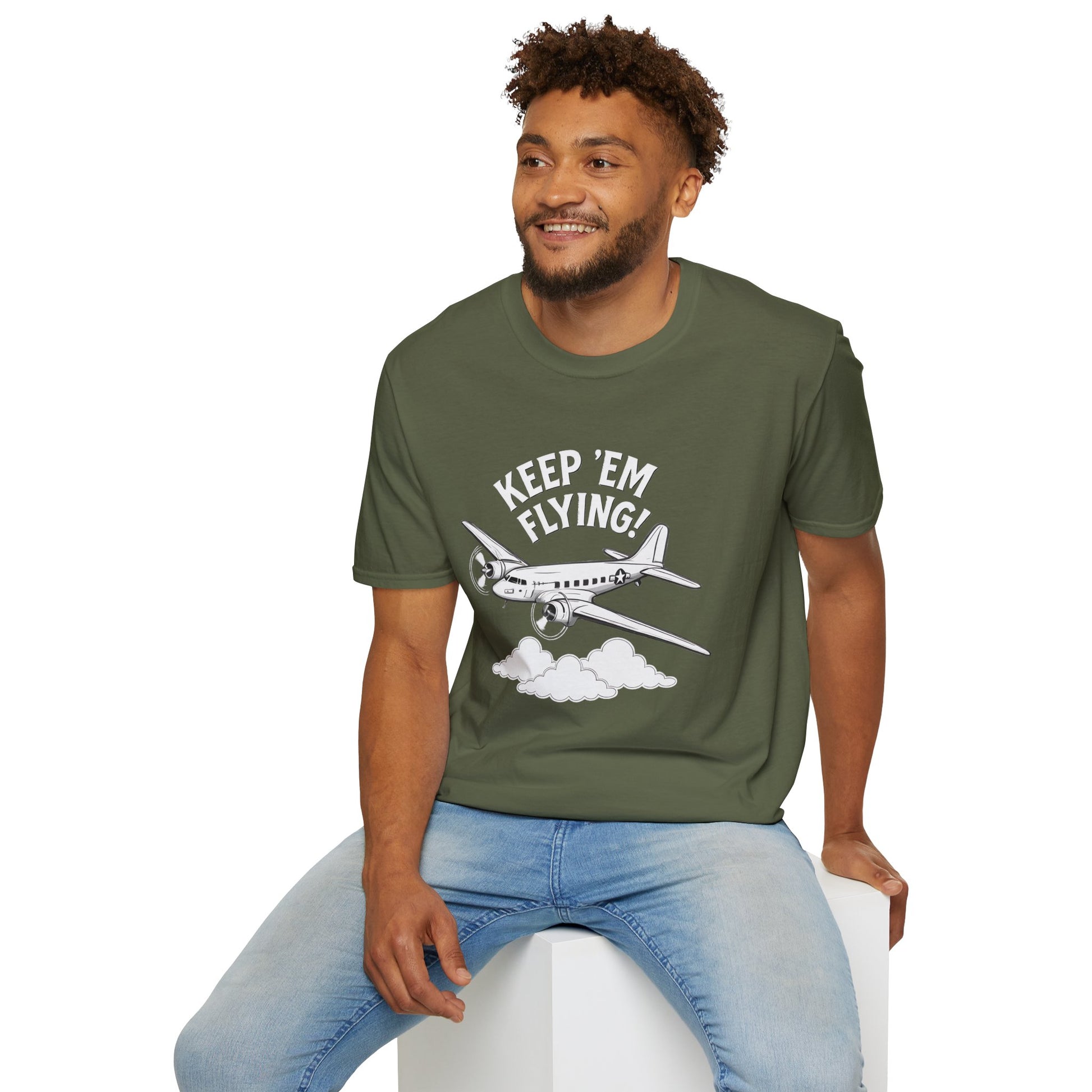 C-47 Premium T-Shirt – “Keep ’Em Flying!” WWII Transport Aircraft Graphic Tee - Pilot gifts - warbird t-shirt