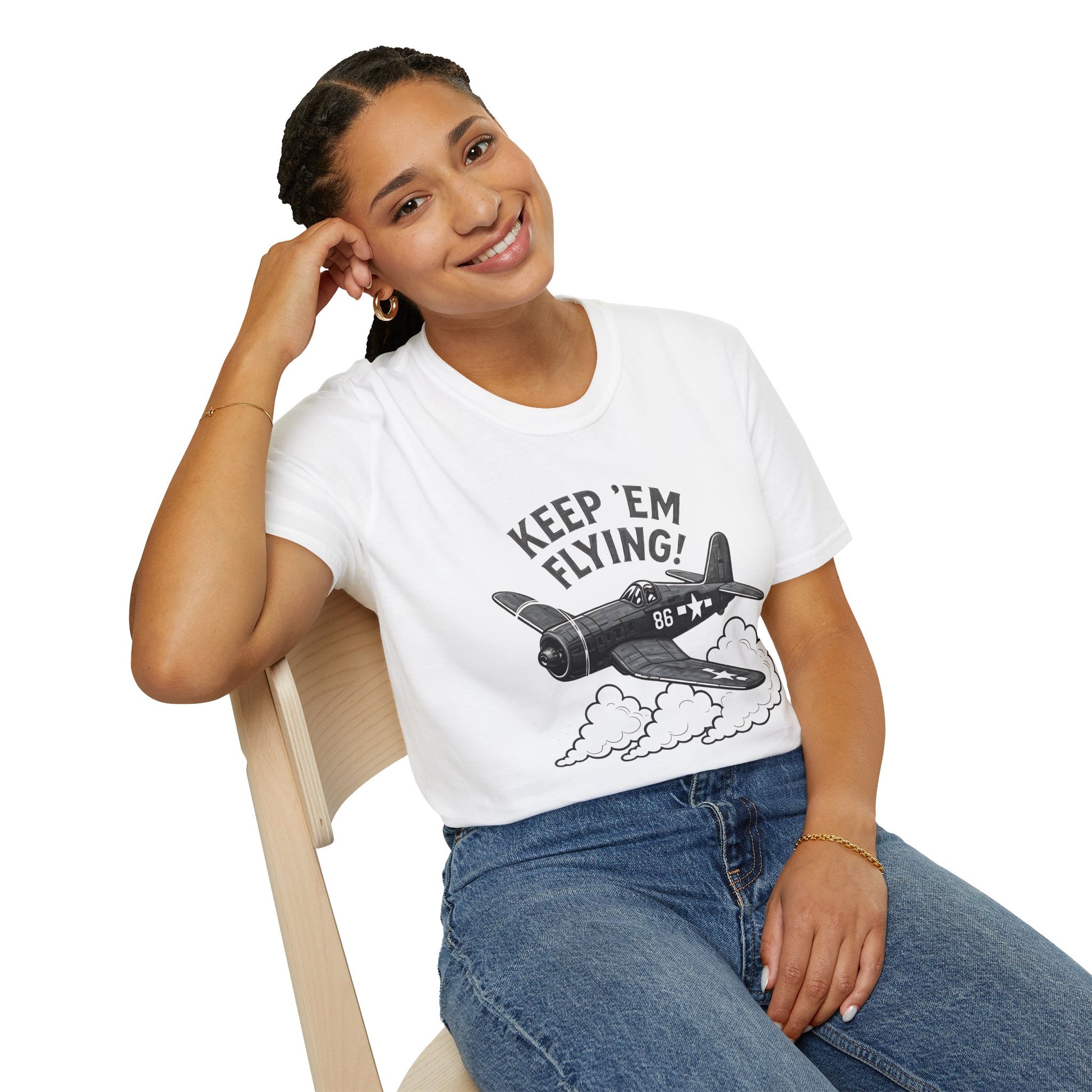 F4U Corsair Premium T-Shirt – “Keep ’Em Flying!” Bent-Wing WWII Fighter Tee - Pilot gifts - warbird t-shirt